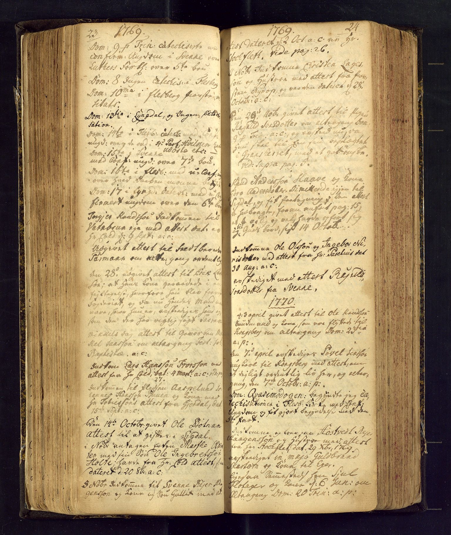Flesberg kirkebøker, SAKO/A-18/F/Fa/L0002: Parish register (official) no. I 2, 1726-1747, p. 23-24