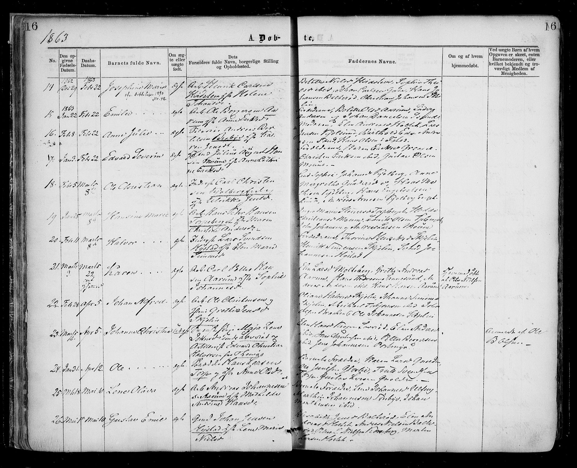 Borge prestekontor Kirkebøker, SAO/A-10903/F/Fa/L0006: Parish register (official) no. I 6, 1861-1874, p. 16