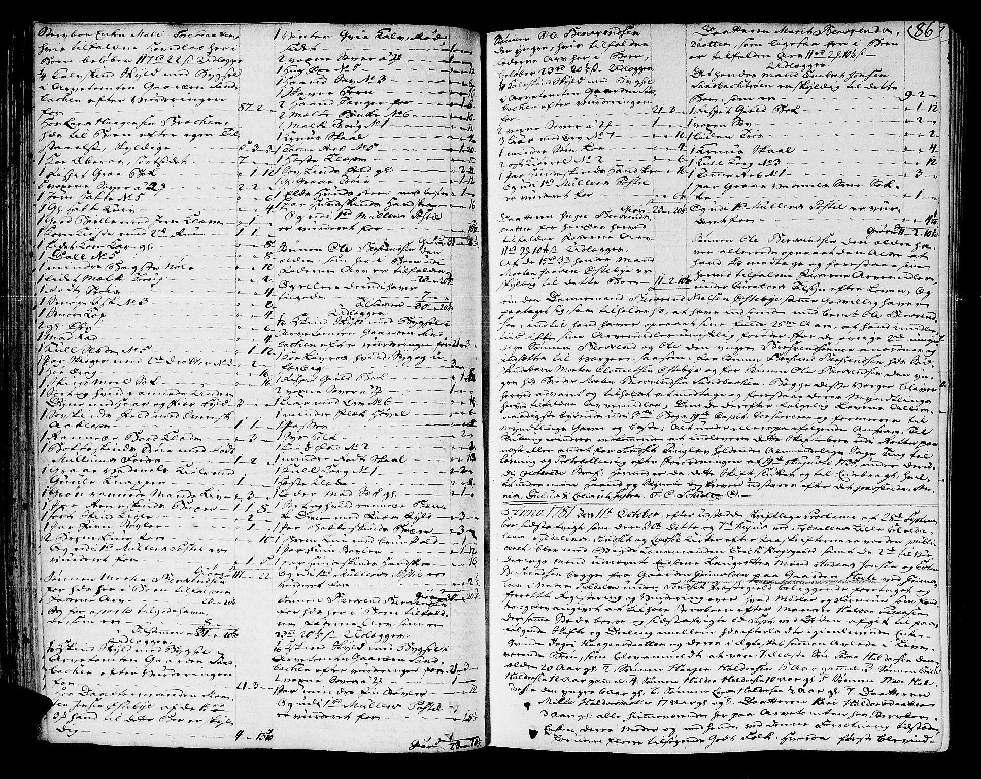 Østerdalen sorenskriveri, SAH/TING-032/J/Ja/L0004: Skifteprotokoll, 1781-1785, p. 85b-86a