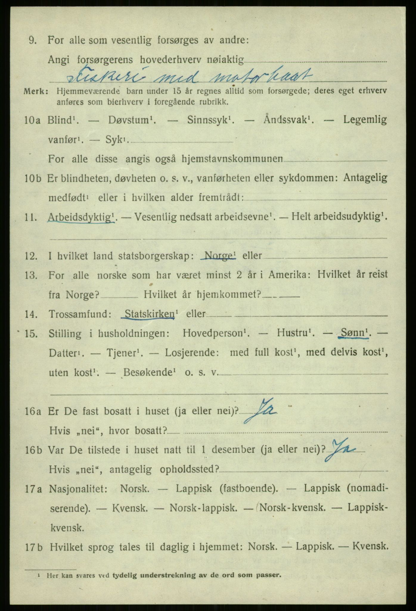 SATØ, 1920 census for Trondenes, 1920, p. 3490