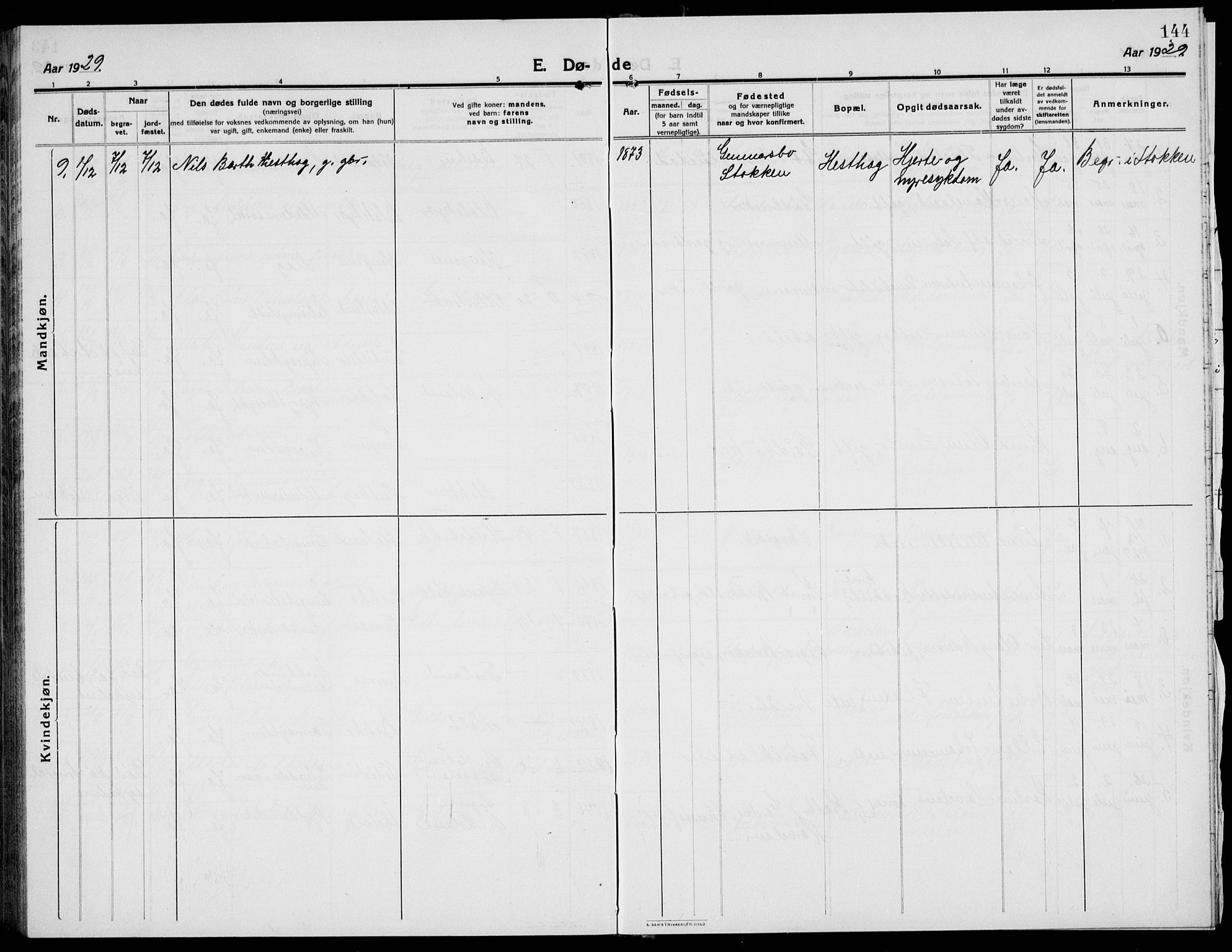 Austre Moland sokneprestkontor, AV/SAK-1111-0001/F/Fb/Fba/L0005: Parish register (copy) no. B 4b, 1914-1935, p. 144