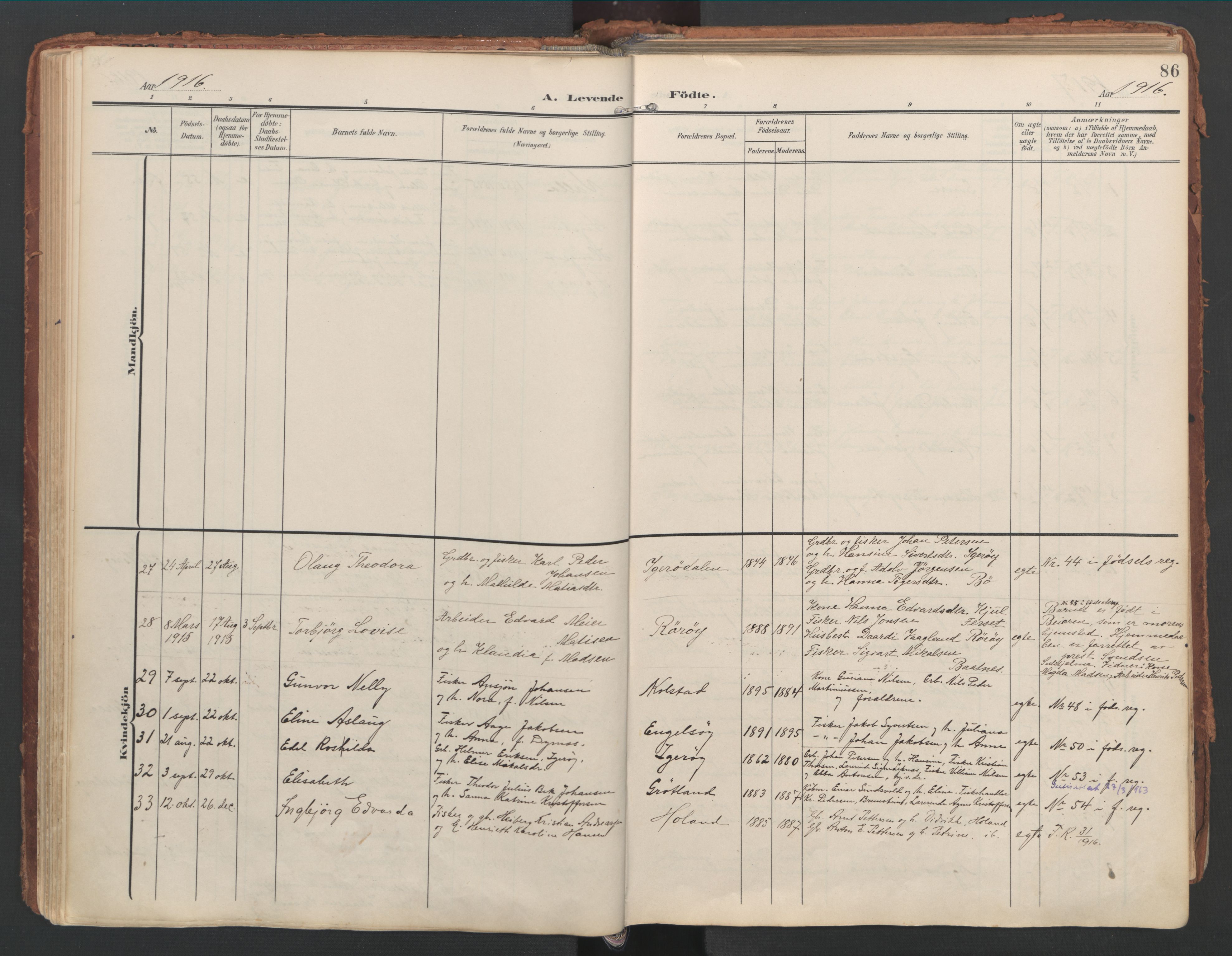 Ministerialprotokoller, klokkerbøker og fødselsregistre - Nordland, AV/SAT-A-1459/816/L0250: Parish register (official) no. 816A16, 1903-1923, p. 86