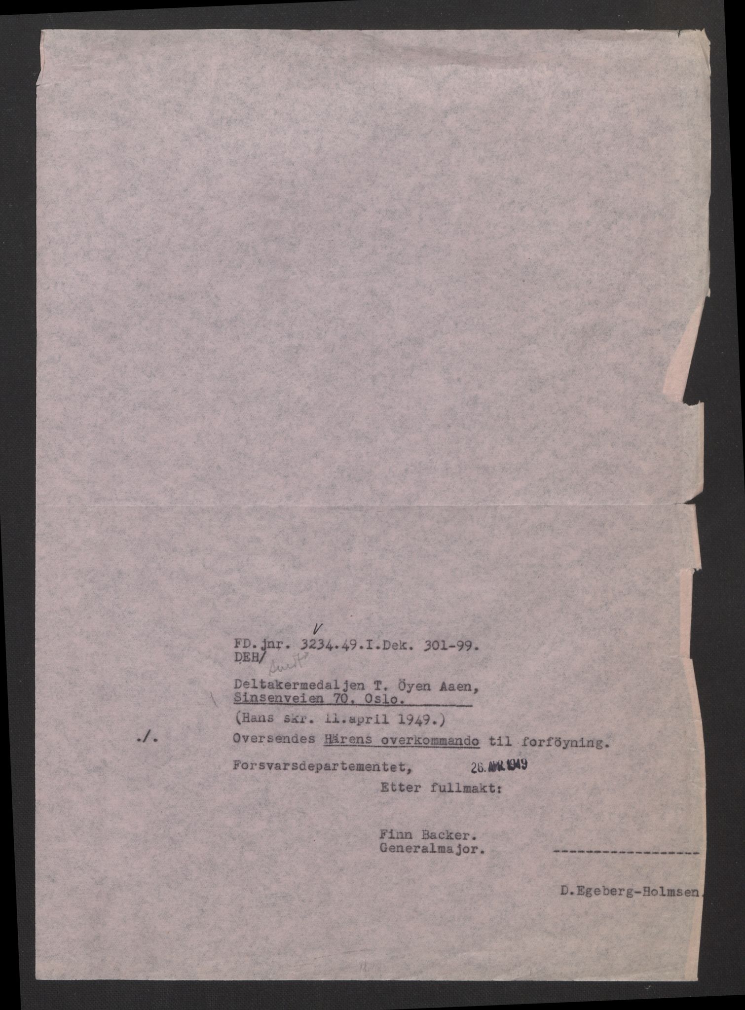 Forsvarsdepartementet, arkivet 1940-1945, RA/RAFA-2062, 1940-1945, p. 745