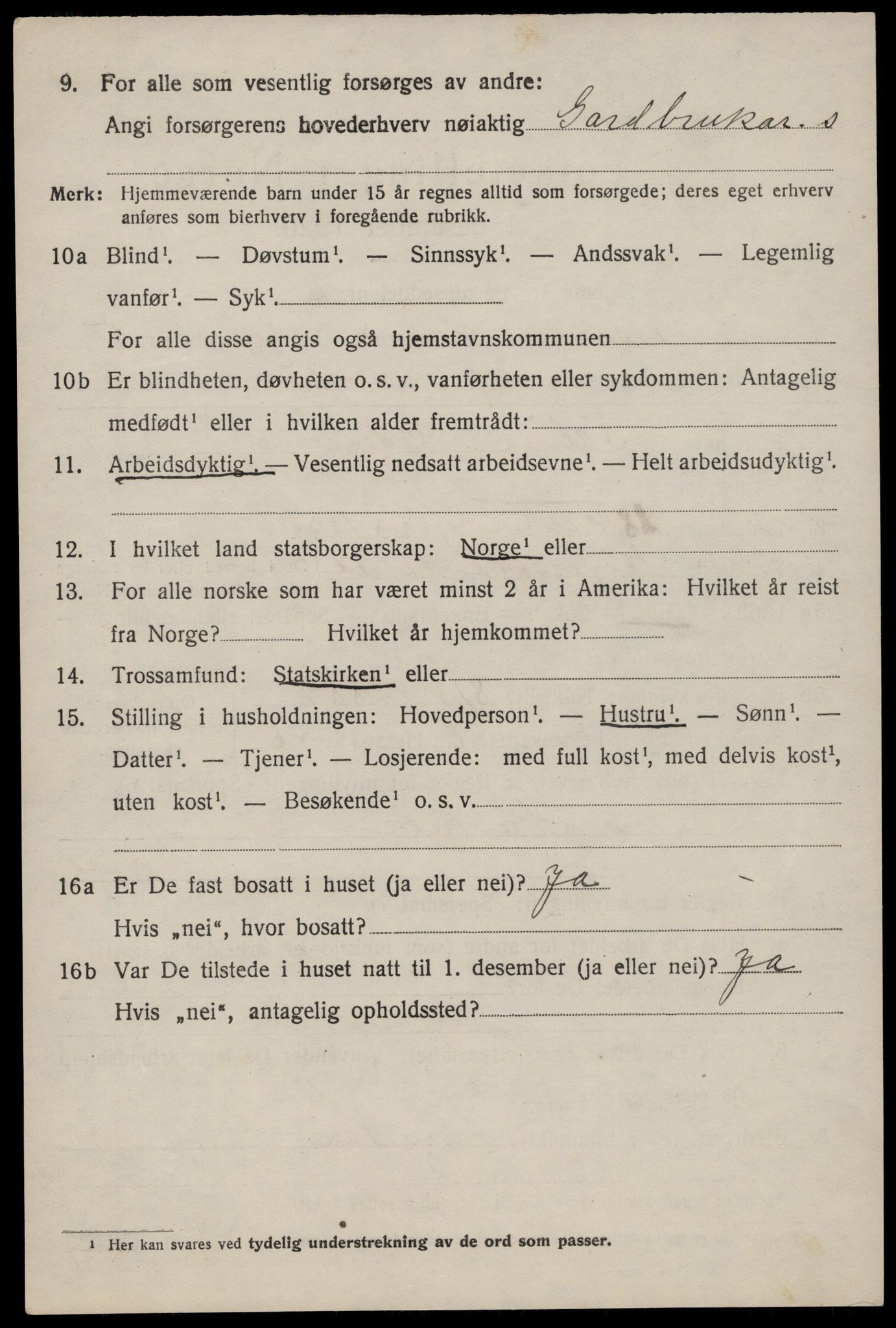 SAST, 1920 census for Eigersund, 1920, p. 3610