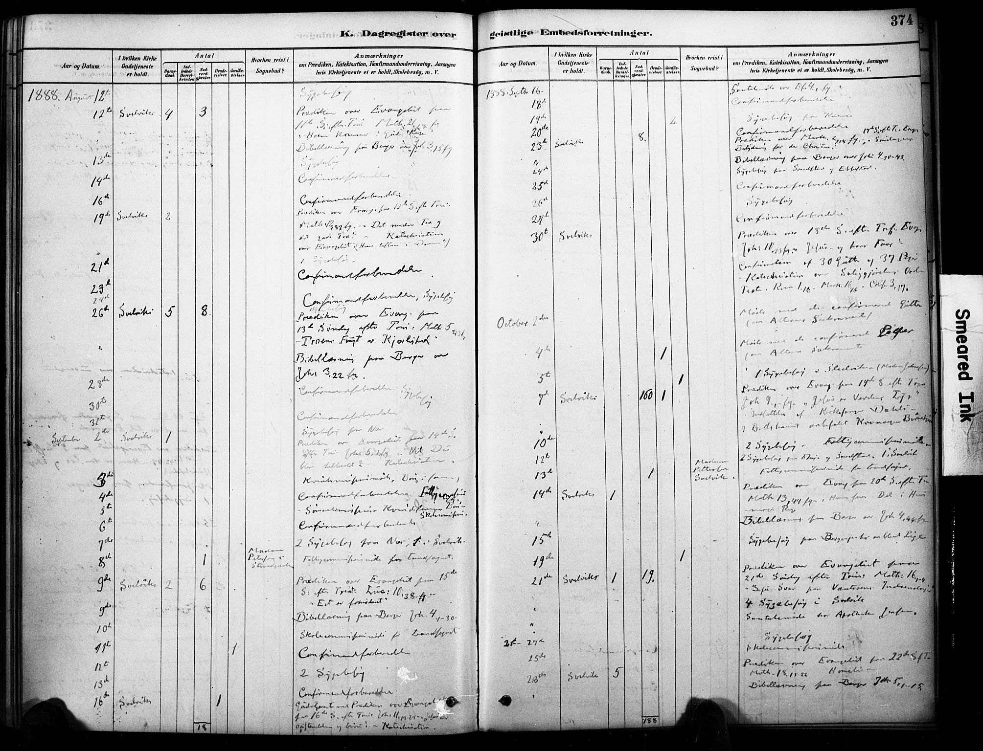 Strømm kirkebøker, AV/SAKO-A-322/F/Fb/L0001: Parish register (official) no. II 1, 1878-1899, p. 374