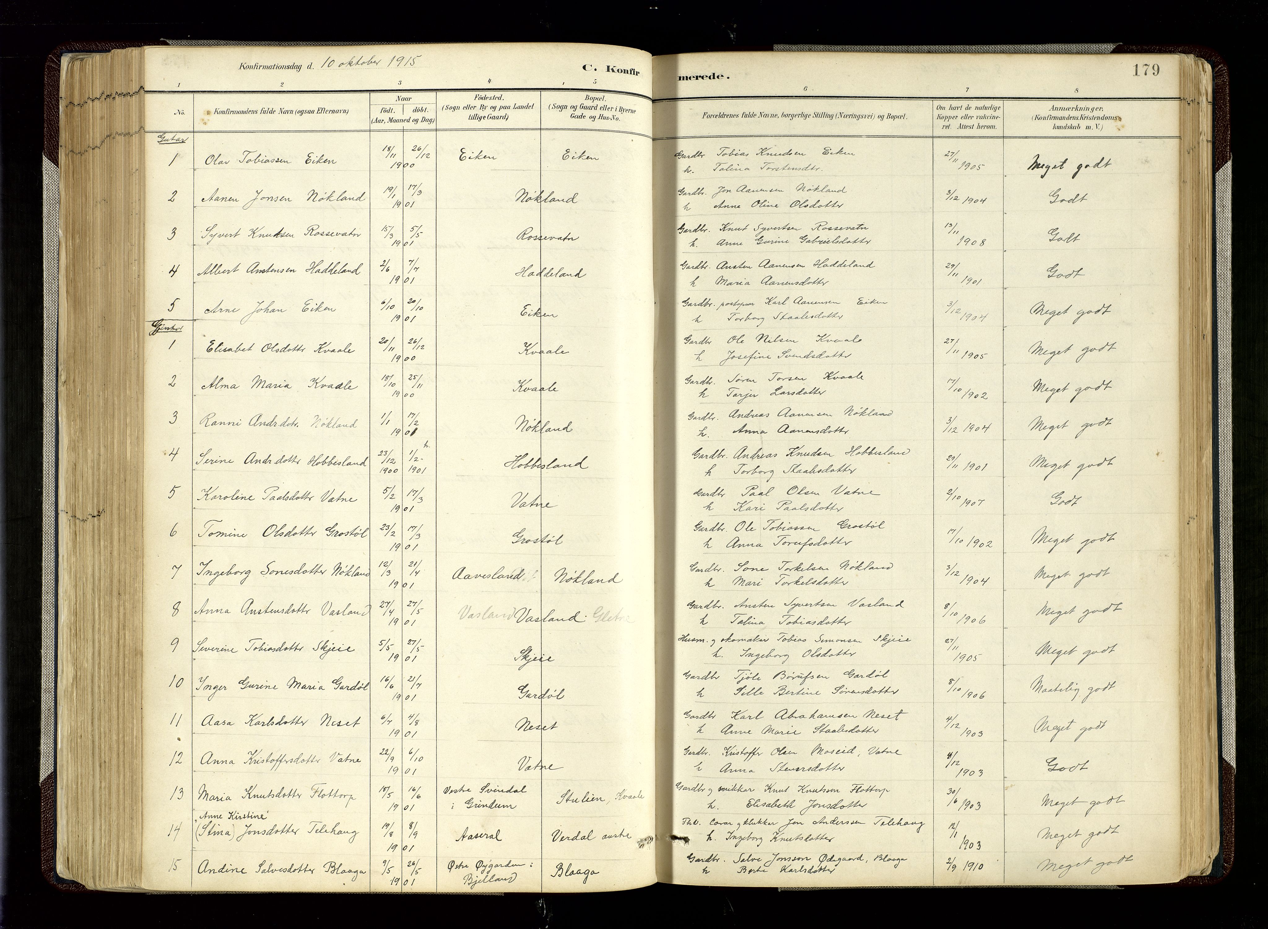 Hægebostad sokneprestkontor, SAK/1111-0024/F/Fa/Fab/L0004: Parish register (official) no. A 4, 1887-1929, p. 179