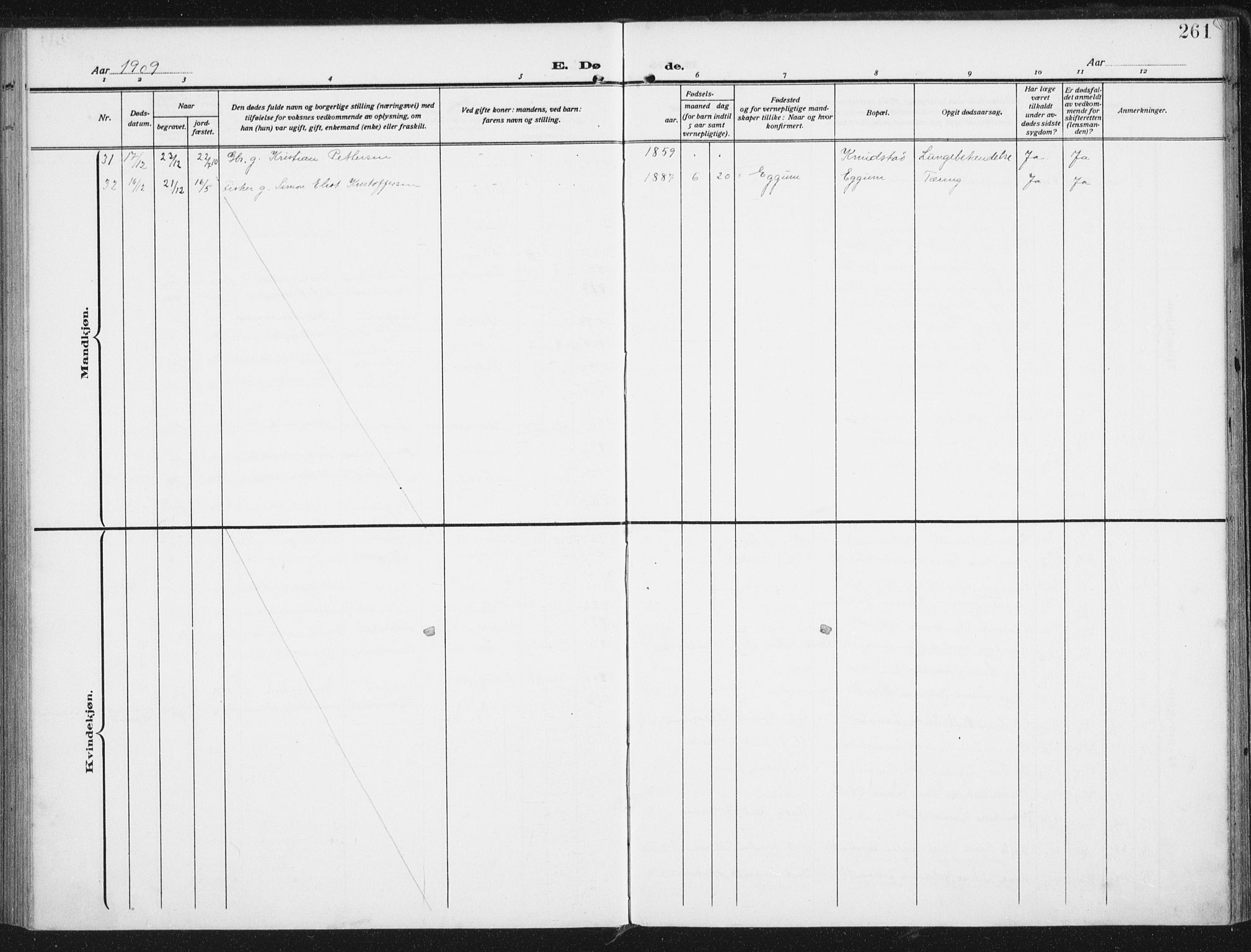 Ministerialprotokoller, klokkerbøker og fødselsregistre - Nordland, AV/SAT-A-1459/880/L1135: Parish register (official) no. 880A09, 1908-1919, p. 261