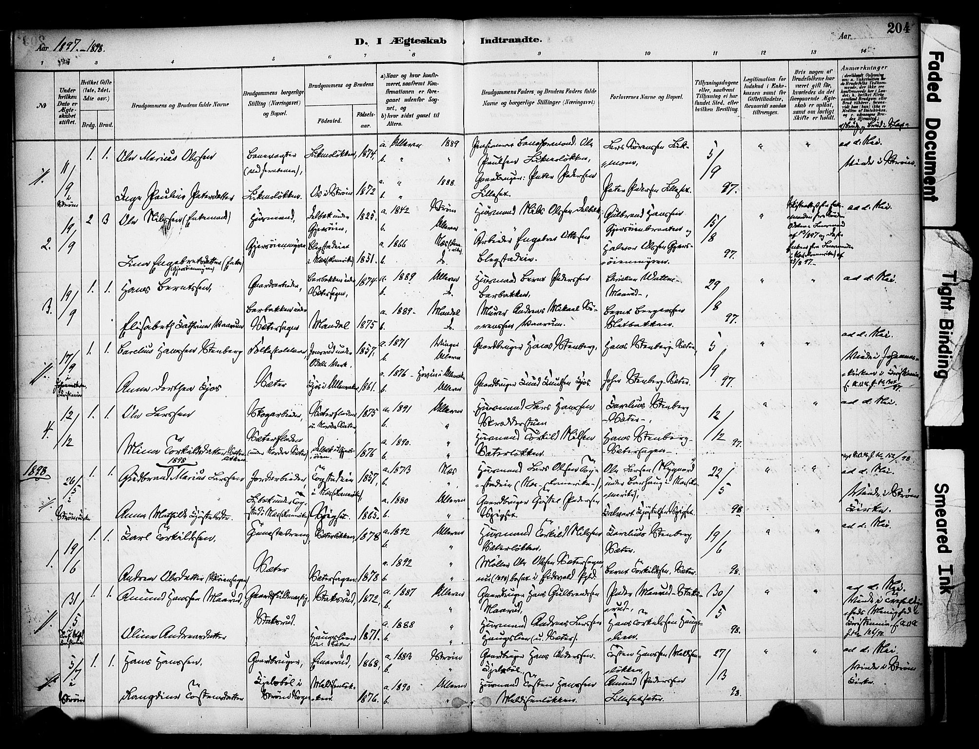 Sør-Odal prestekontor, AV/SAH-PREST-030/H/Ha/Haa/L0008: Parish register (official) no. 8, 1886-1922, p. 204