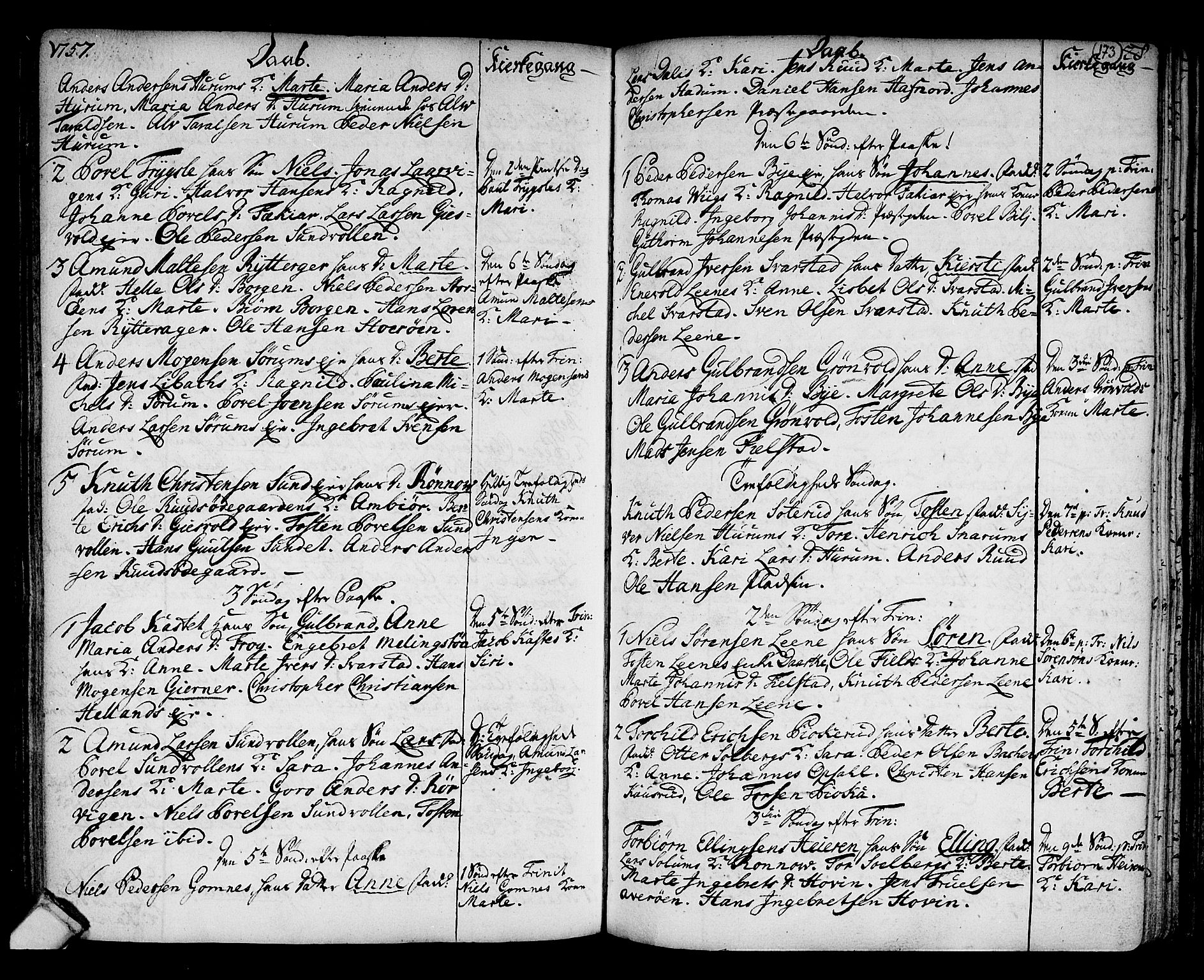 Hole kirkebøker, SAKO/A-228/F/Fa/L0001: Parish register (official) no. I 1, 1716-1765, p. 173