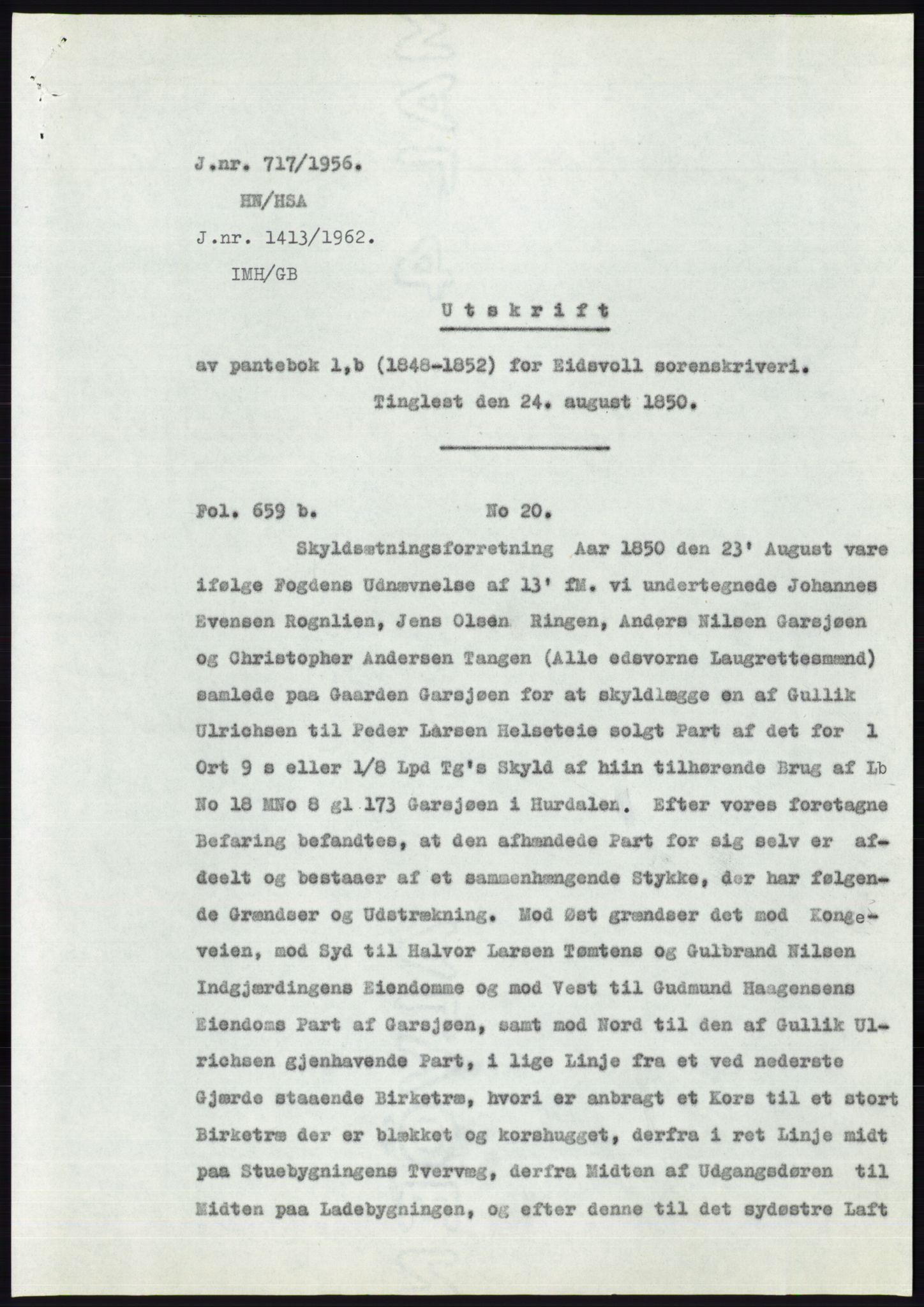 Statsarkivet i Oslo, SAO/A-10621/Z/Zd/L0004: Avskrifter, j.nr 1-797/1956, 1956, p. 486