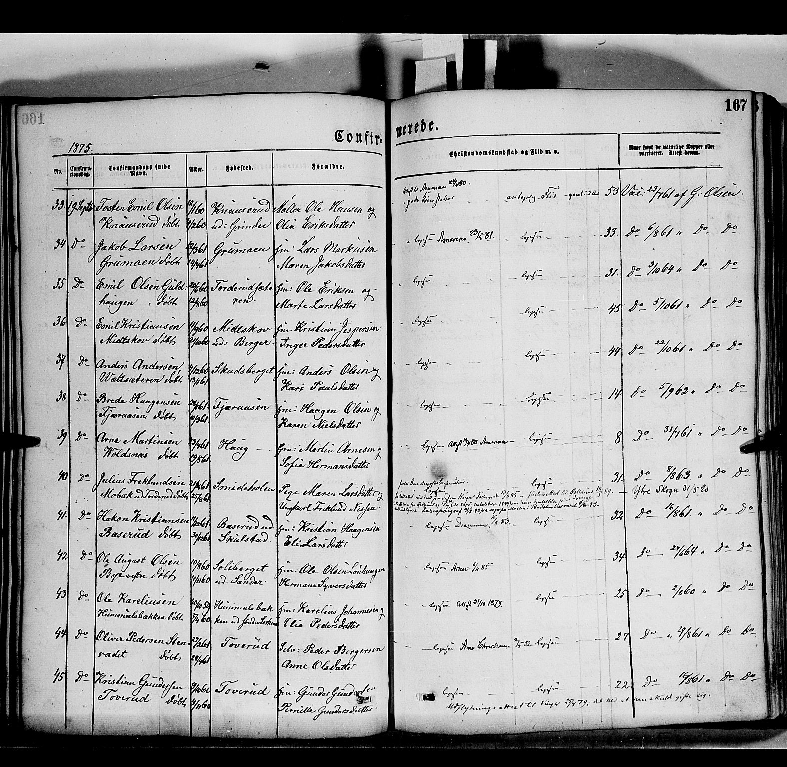 Grue prestekontor, AV/SAH-PREST-036/H/Ha/Haa/L0011: Parish register (official) no. 11, 1873-1880, p. 167