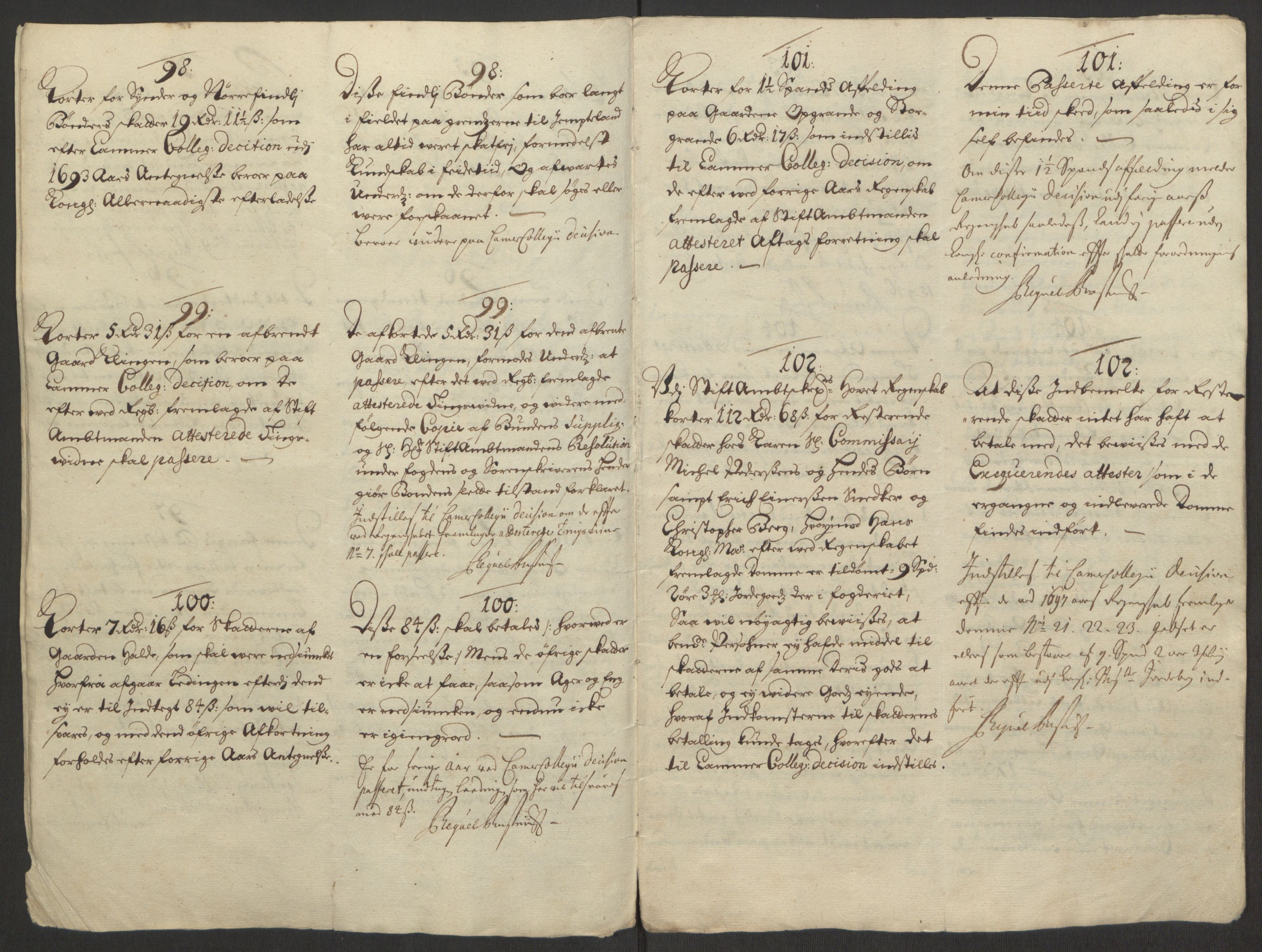 Rentekammeret inntil 1814, Reviderte regnskaper, Fogderegnskap, AV/RA-EA-4092/R63/L4309: Fogderegnskap Inderøy, 1695-1697, p. 593