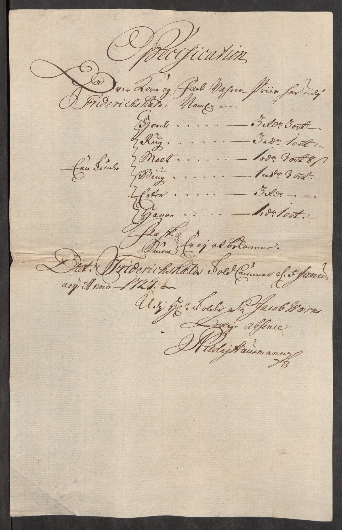 Rentekammeret inntil 1814, Realistisk ordnet avdeling, AV/RA-EA-4070/Oe/L0001: [Ø1]: Priskuranter, 1712-1739, p. 284