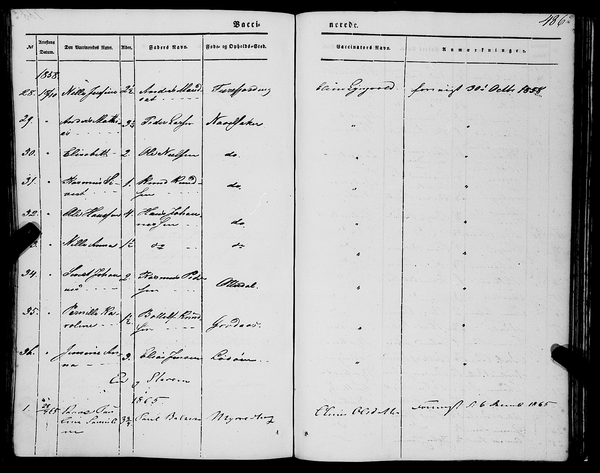 Eid sokneprestembete, AV/SAB-A-82301/H/Haa/Haaa/L0007: Parish register (official) no. A 7, 1844-1858, p. 486