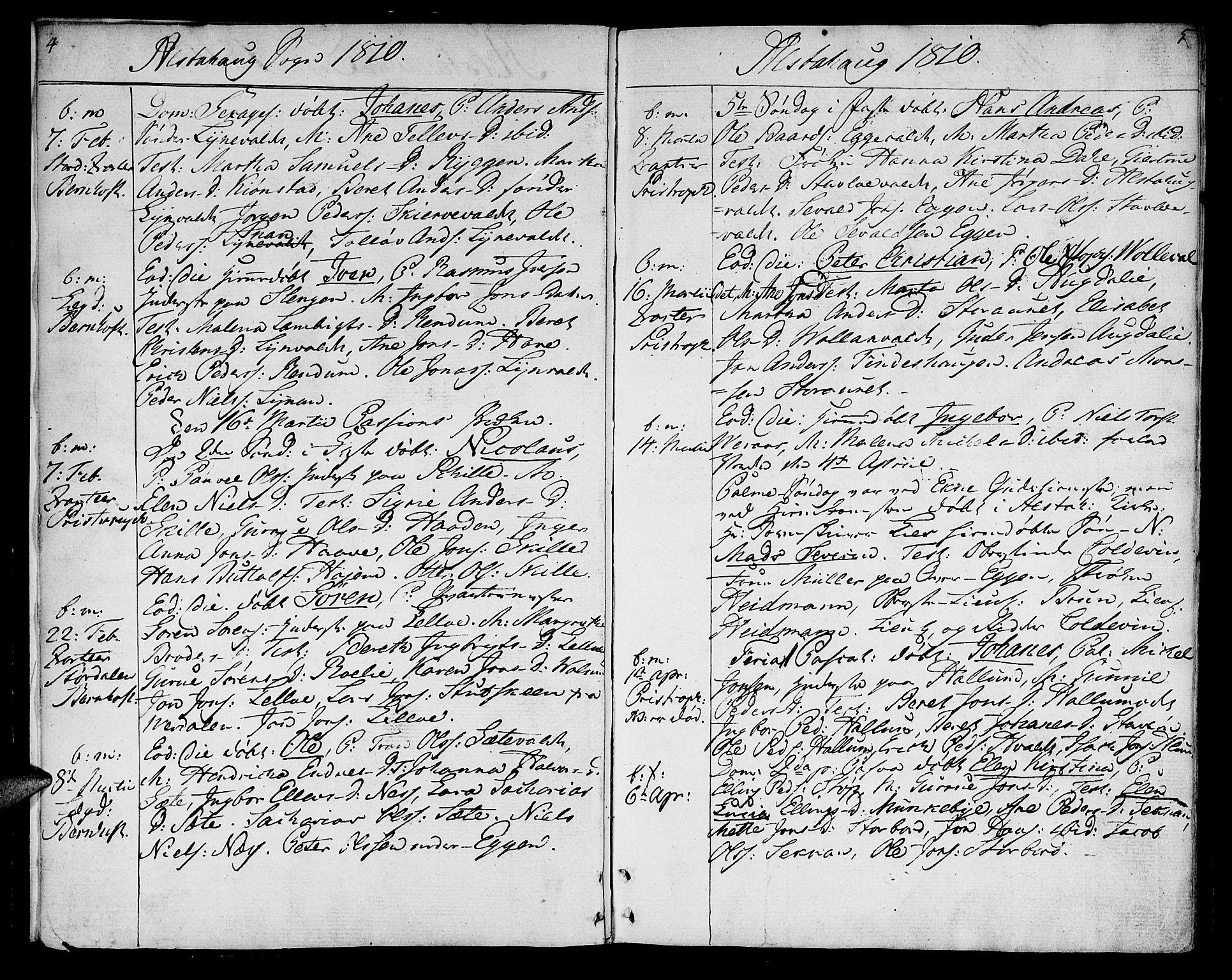 Ministerialprotokoller, klokkerbøker og fødselsregistre - Nord-Trøndelag, SAT/A-1458/717/L0145: Parish register (official) no. 717A03 /1, 1810-1815, p. 4-5