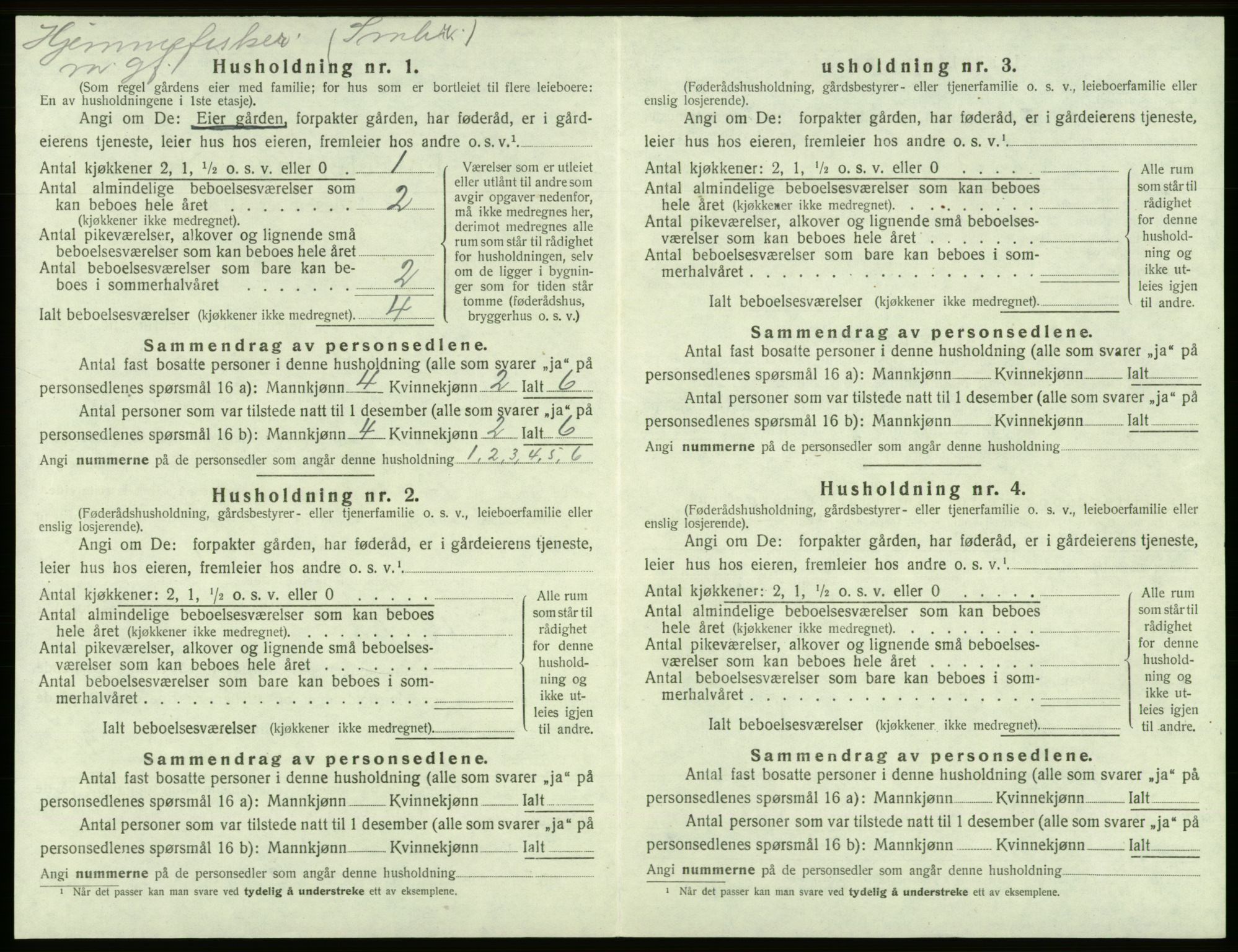 SAB, 1920 census for Tysnes, 1920, p. 1550