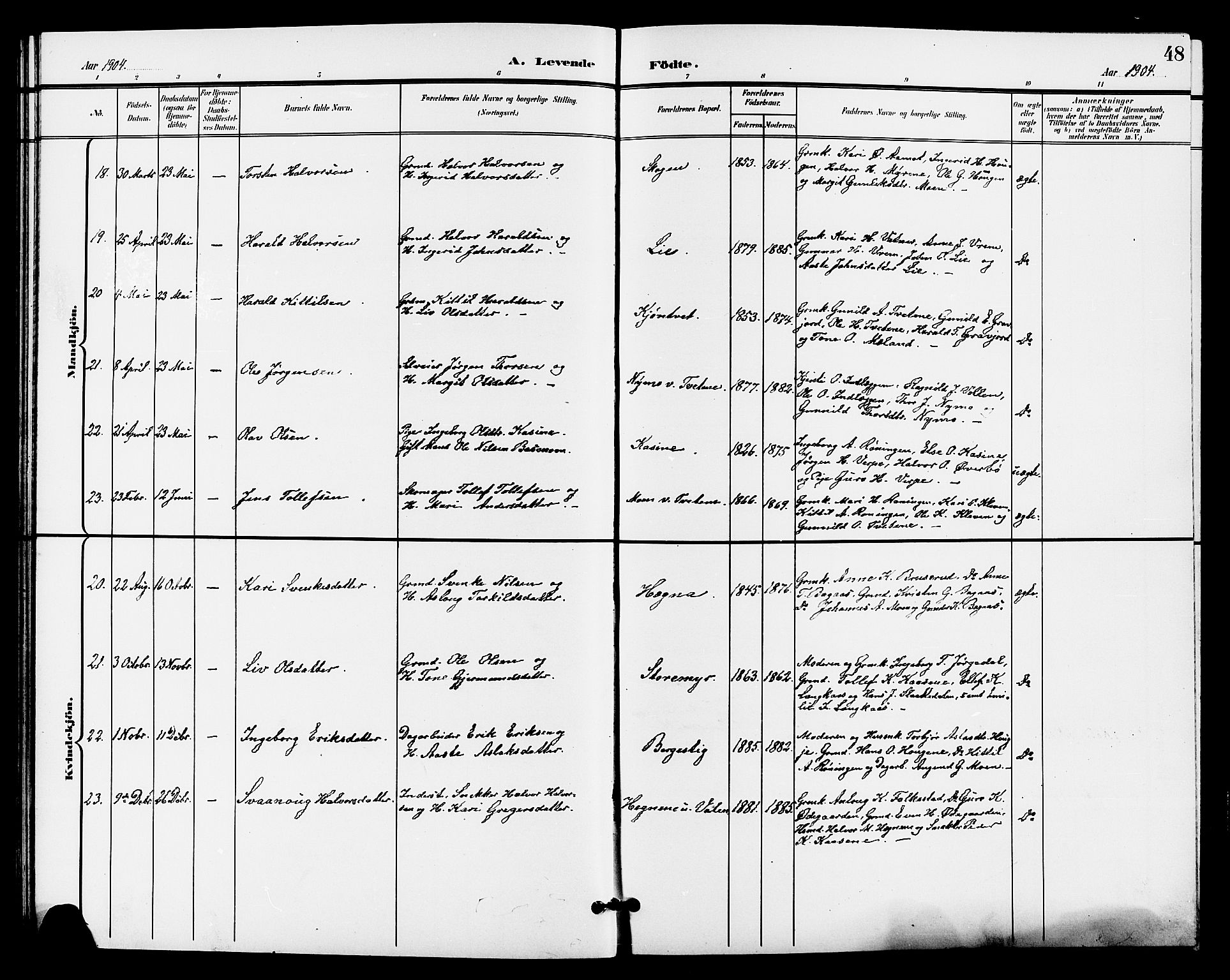 Bø kirkebøker, SAKO/A-257/G/Ga/L0006: Parish register (copy) no. 6, 1898-1909, p. 48