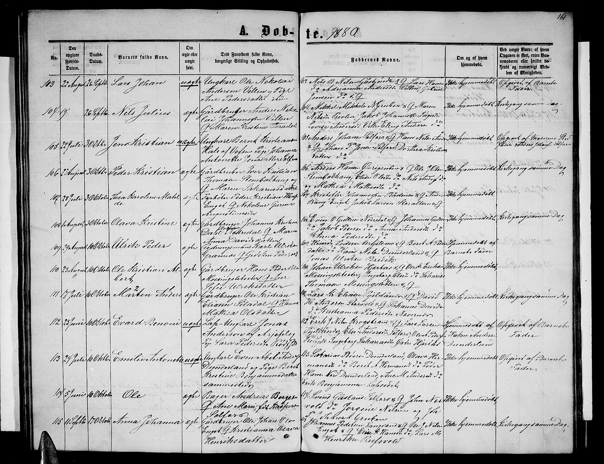 Ministerialprotokoller, klokkerbøker og fødselsregistre - Nordland, SAT/A-1459/827/L0415: Parish register (copy) no. 827C04, 1864-1886, p. 161