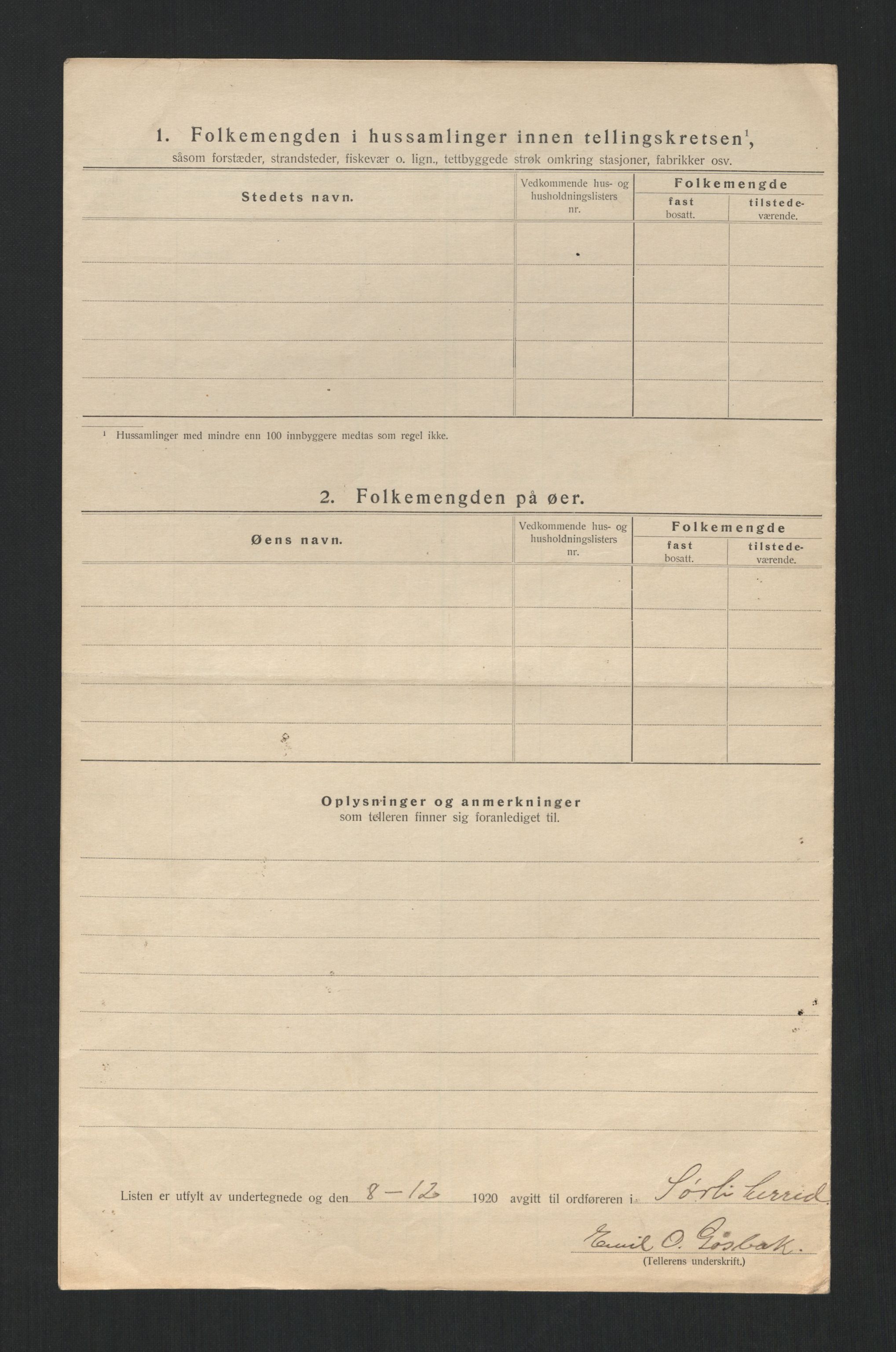 SAT, 1920 census for Sørli, 1920, p. 10