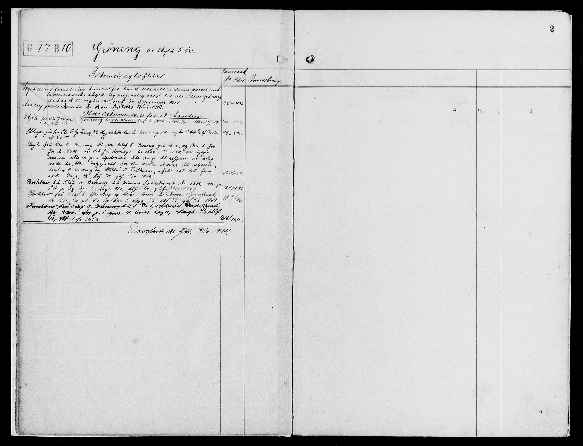 Sunnfjord tingrett, SAB/A-3201/1/G/Ga/Gag/L0006: Mortgage register no. II.A.g.6, 1914-1954, p. 2