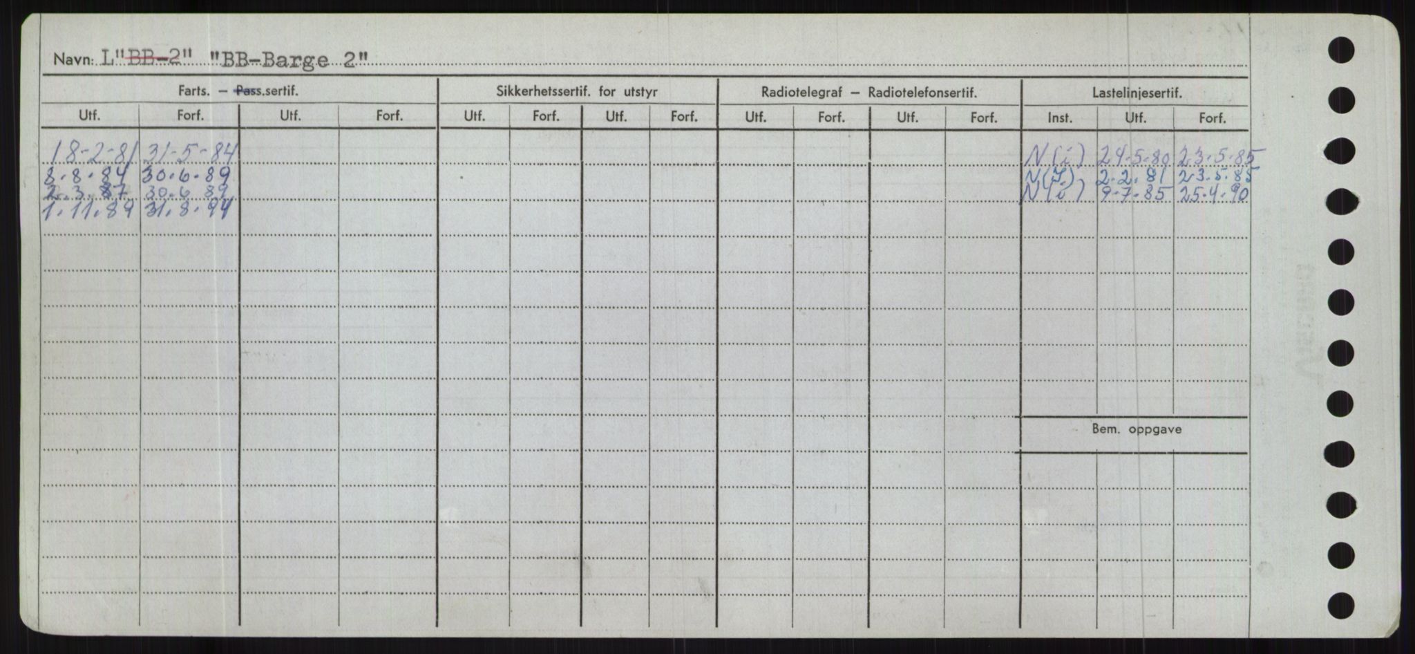 Sjøfartsdirektoratet med forløpere, Skipsmålingen, RA/S-1627/H/Hc/L0001: Lektere, A-Y, p. 16