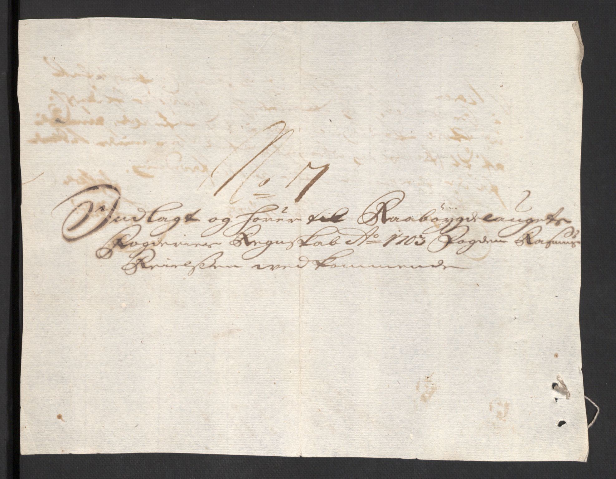 Rentekammeret inntil 1814, Reviderte regnskaper, Fogderegnskap, RA/EA-4092/R40/L2447: Fogderegnskap Råbyggelag, 1703-1705, p. 76