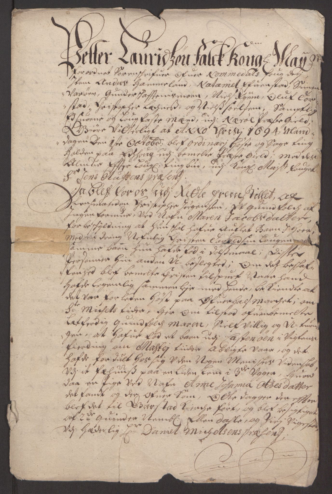 Rentekammeret inntil 1814, Reviderte regnskaper, Fogderegnskap, RA/EA-4092/R64/L4424: Fogderegnskap Namdal, 1692-1695, p. 447