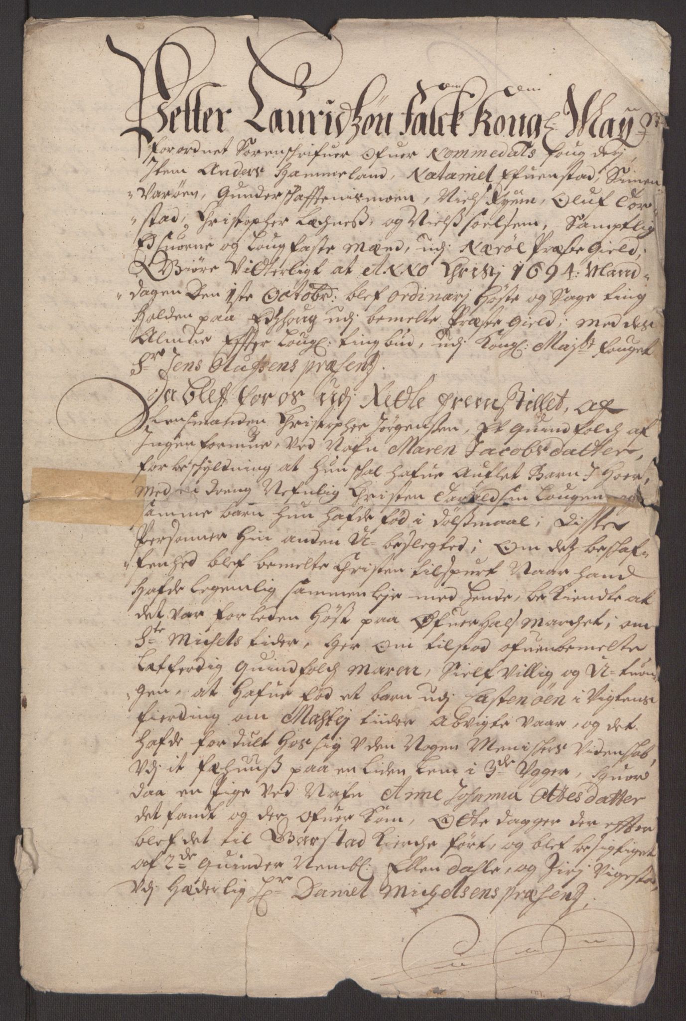 Rentekammeret inntil 1814, Reviderte regnskaper, Fogderegnskap, AV/RA-EA-4092/R64/L4424: Fogderegnskap Namdal, 1692-1695, p. 447