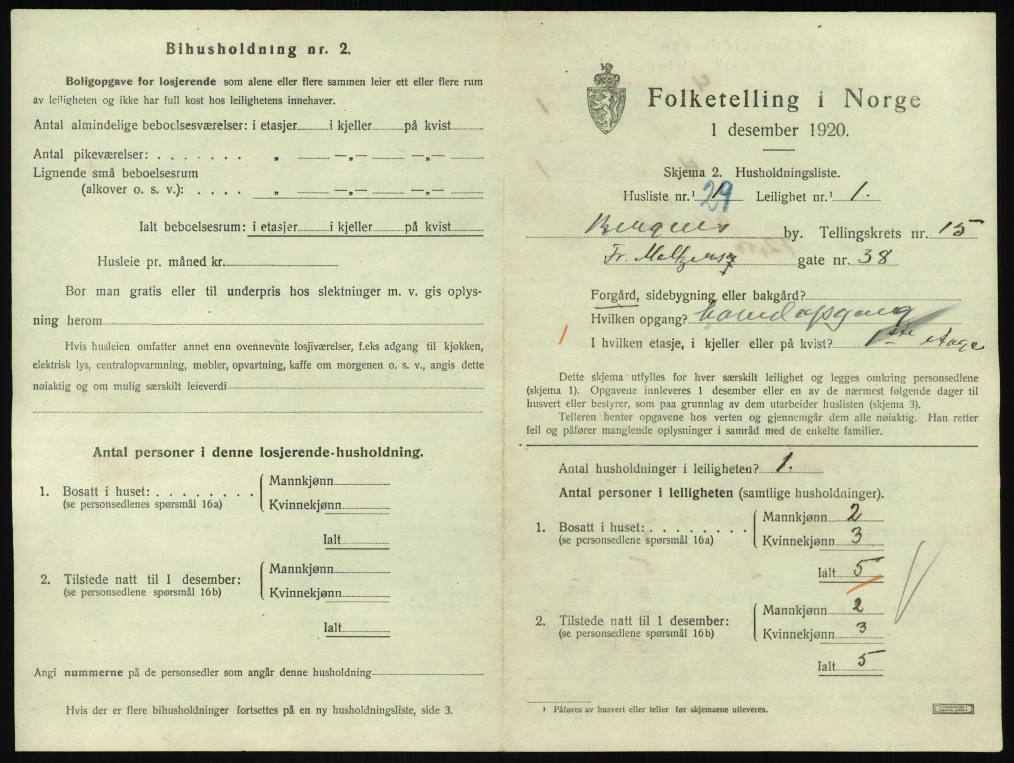 SAB, 1920 census for Bergen, 1920, p. 18970