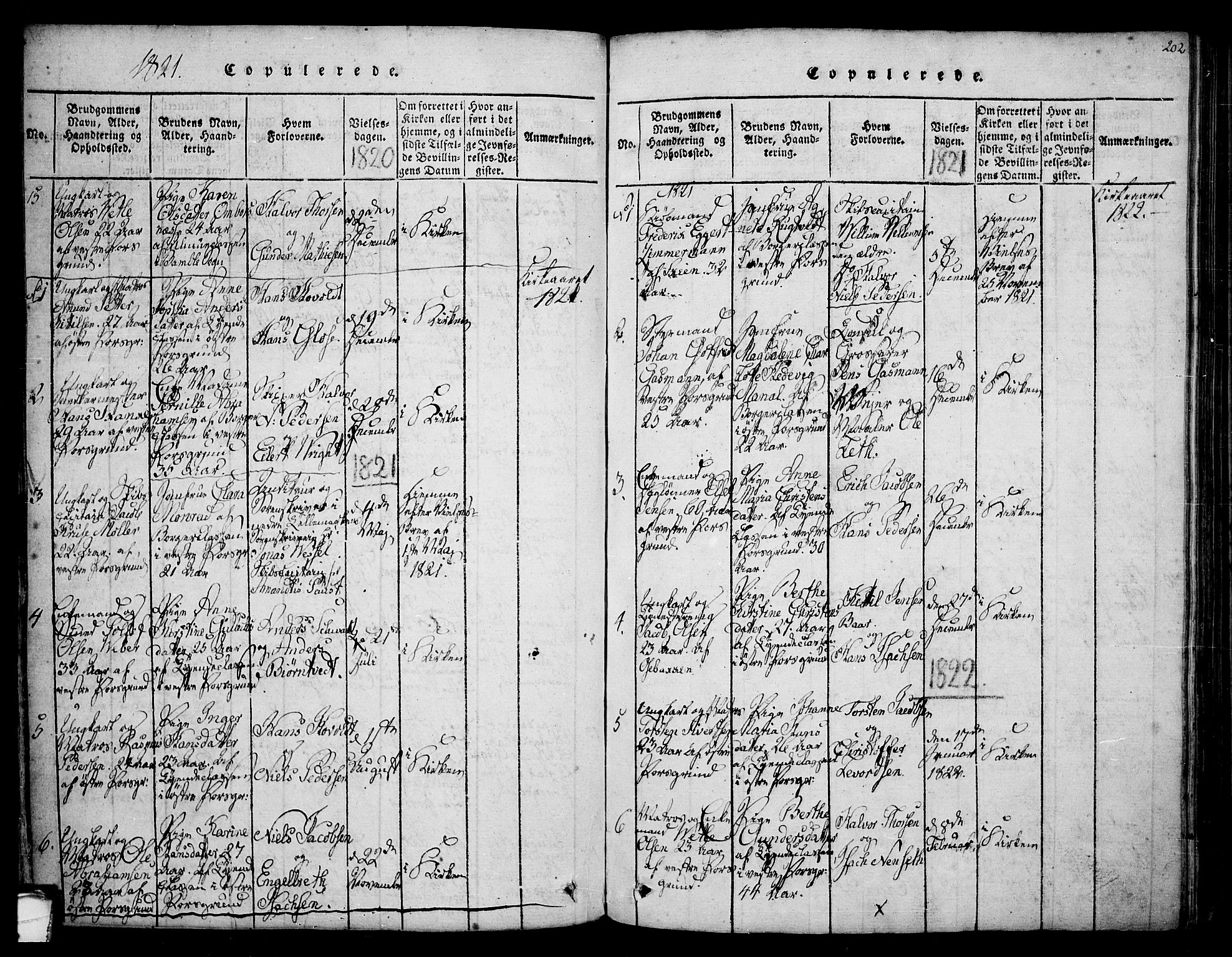 Porsgrunn kirkebøker , AV/SAKO-A-104/F/Fa/L0004: Parish register (official) no. 4, 1814-1828, p. 202