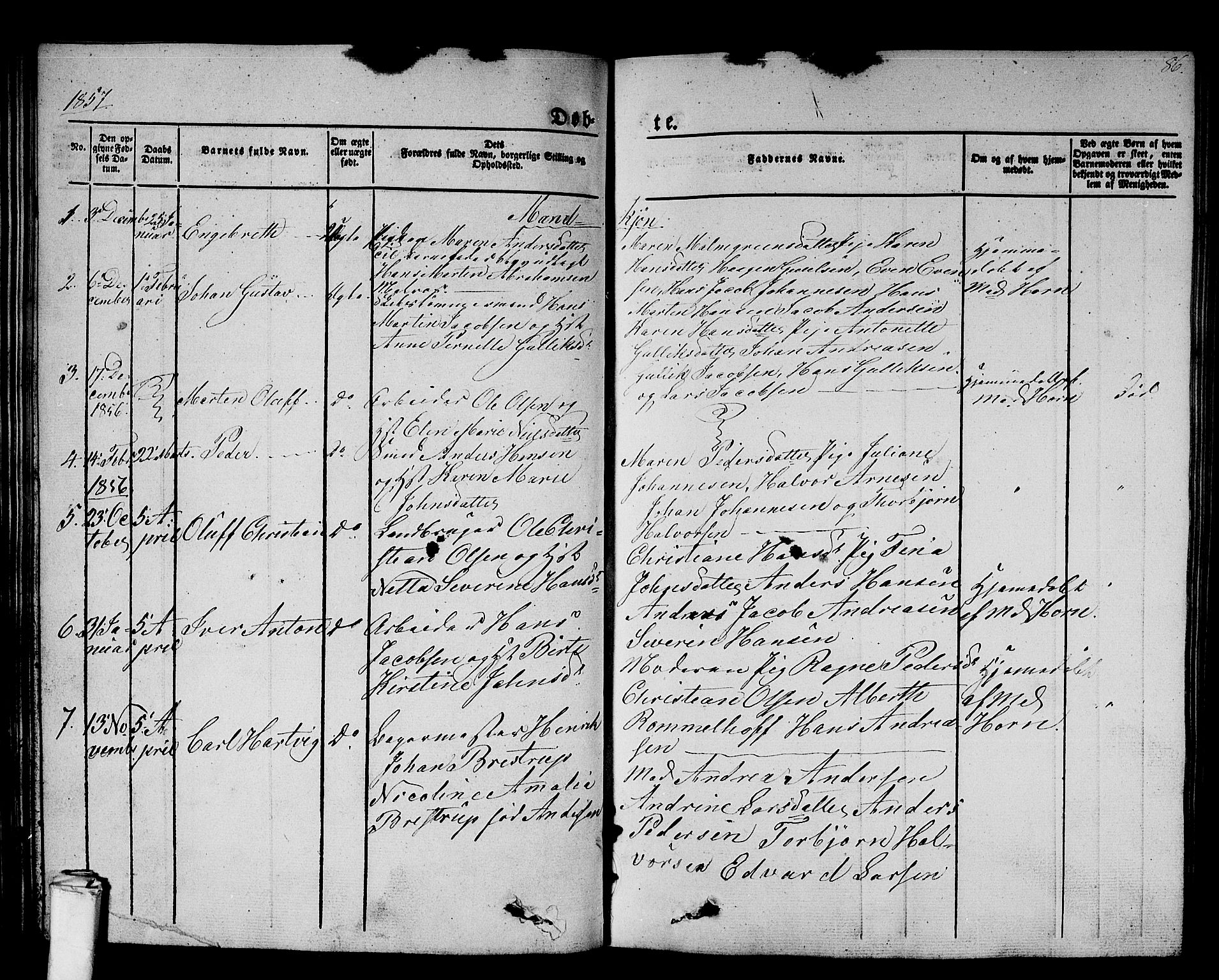 Larvik kirkebøker, AV/SAKO-A-352/G/Gb/L0002: Parish register (copy) no. II 2, 1843-1866, p. 86