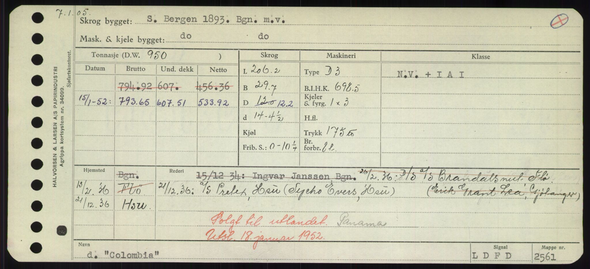 Sjøfartsdirektoratet med forløpere, Skipsmålingen, RA/S-1627/H/Hd/L0008: Fartøy, C-D, p. 101