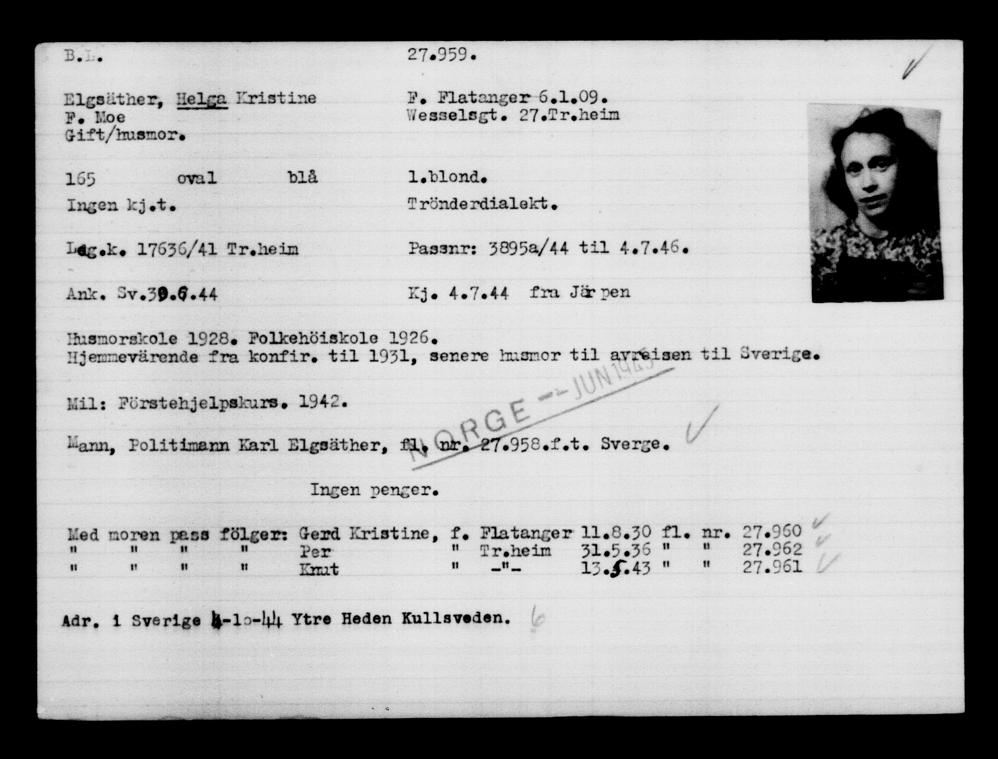 Den Kgl. Norske Legasjons Flyktningskontor, AV/RA-S-6753/V/Va/L0011: Kjesäterkartoteket.  Flyktningenr. 25300-28349, 1940-1945, p. 2837
