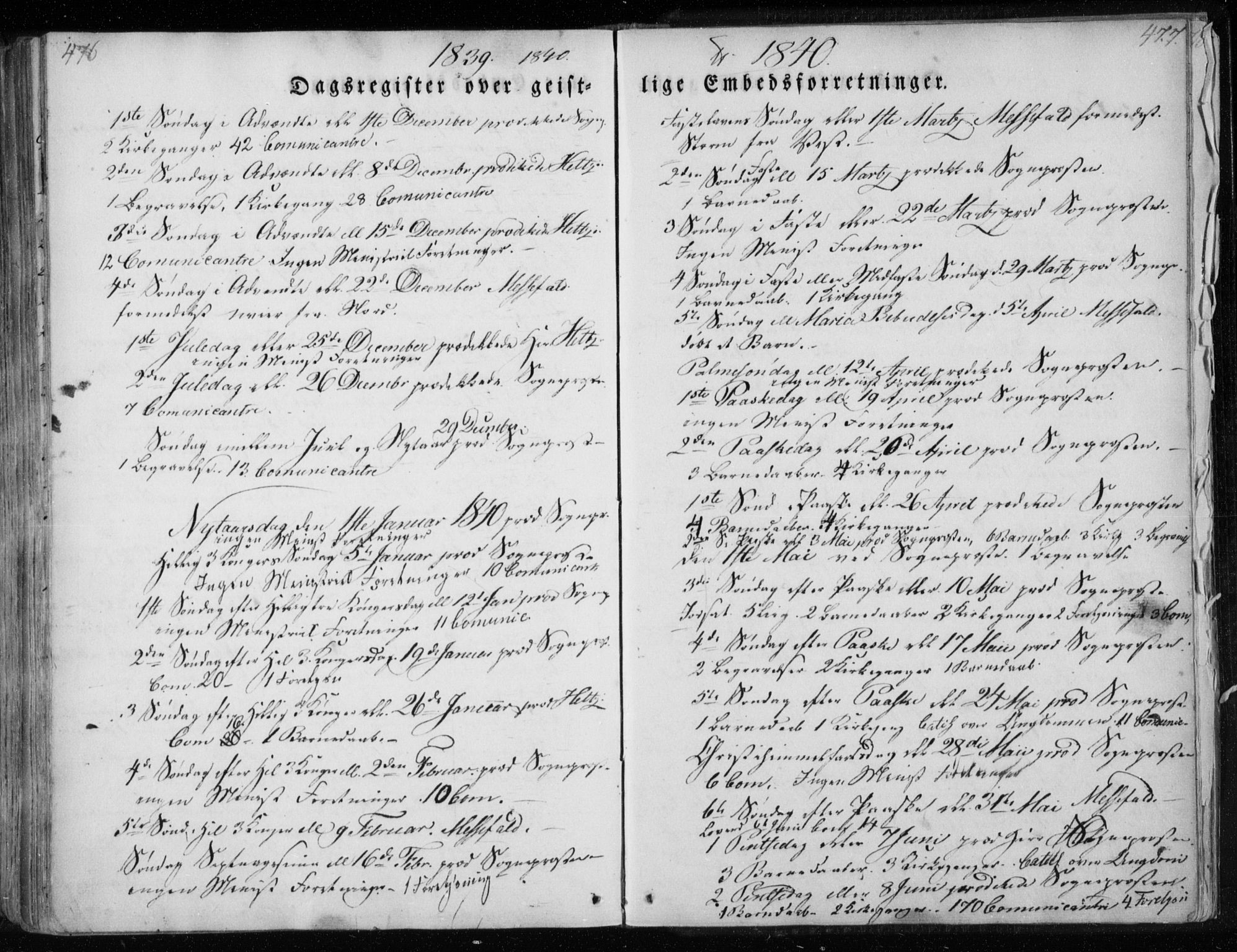 Ministerialprotokoller, klokkerbøker og fødselsregistre - Nordland, SAT/A-1459/825/L0354: Parish register (official) no. 825A08, 1826-1841, p. 476-477