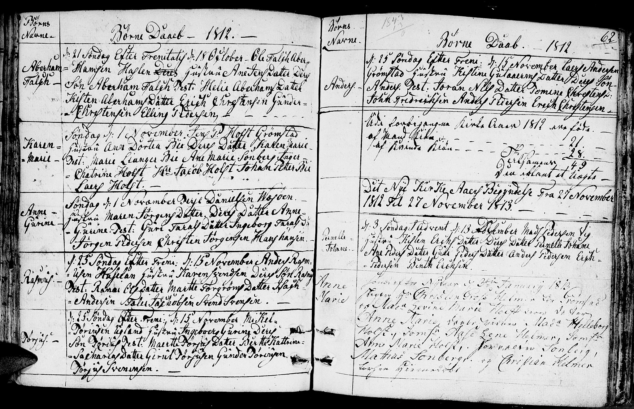 Fjære sokneprestkontor, SAK/1111-0011/F/Fb/L0006: Parish register (copy) no. B 6, 1803-1817, p. 62