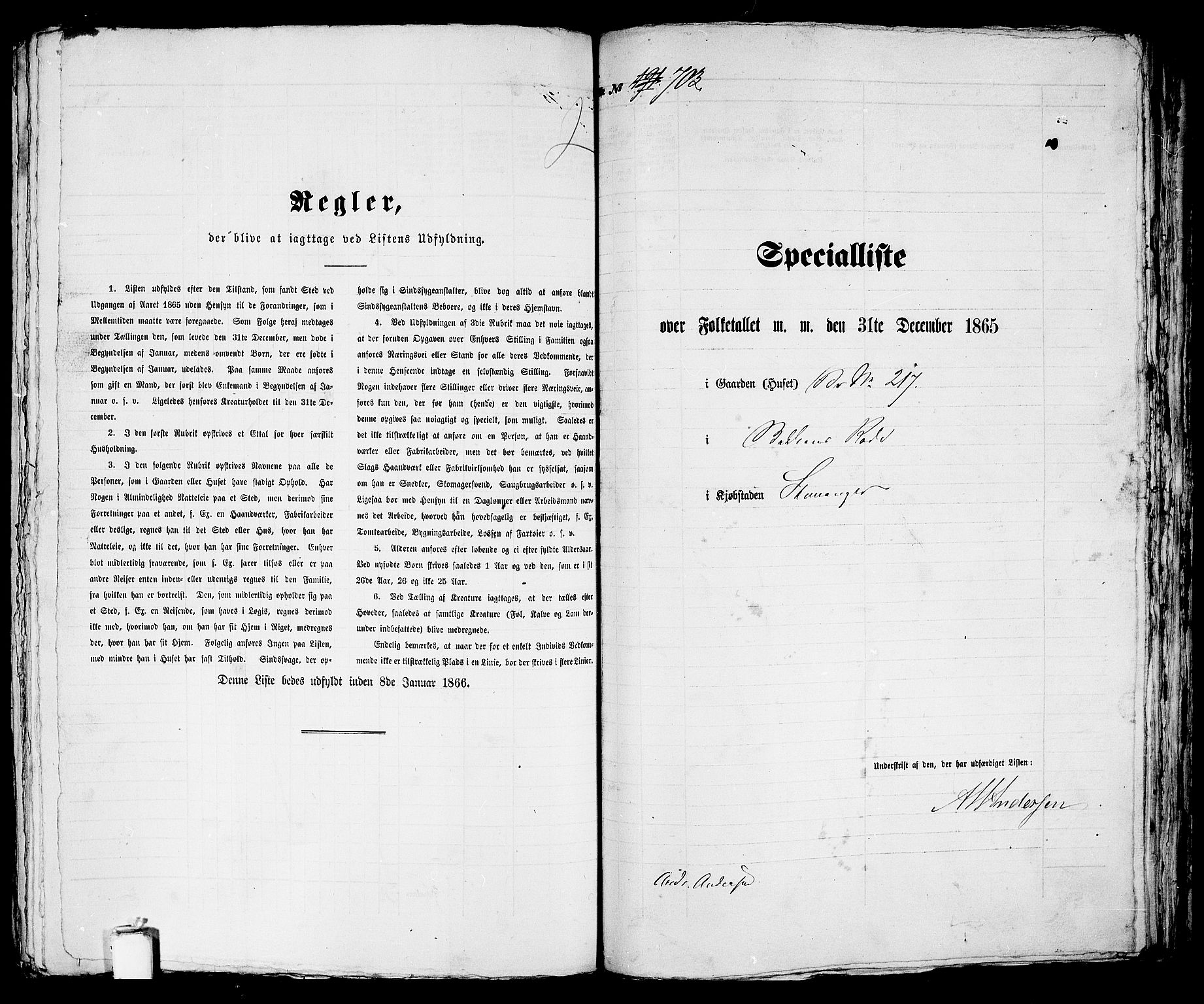 RA, 1865 census for Stavanger, 1865, p. 1434