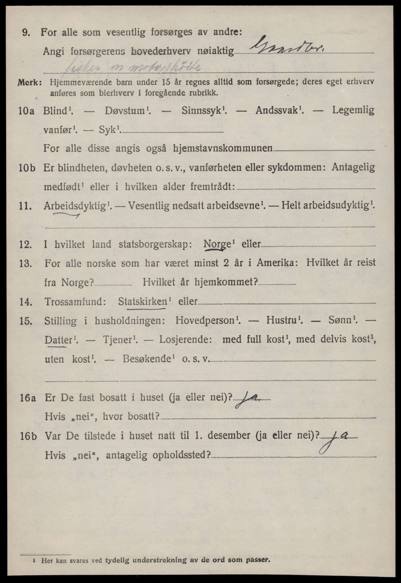 SAT, 1920 census for Giske, 1920, p. 1689