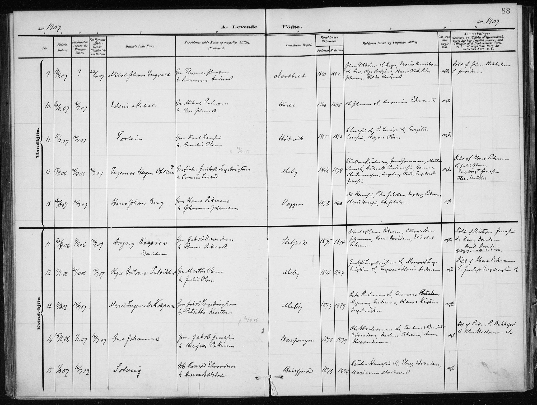 Ministerialprotokoller, klokkerbøker og fødselsregistre - Nordland, AV/SAT-A-1459/866/L0941: Parish register (official) no. 866A04, 1901-1917, p. 88