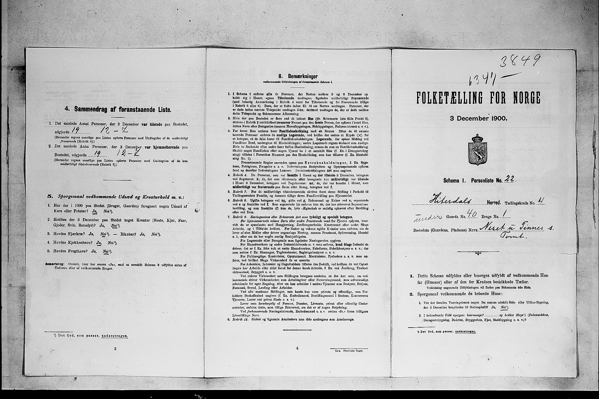 SAKO, 1900 census for Heddal, 1900, p. 56