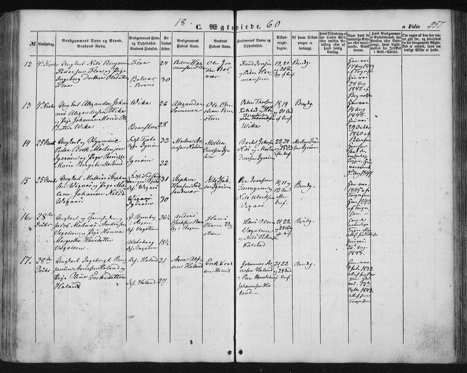 Ministerialprotokoller, klokkerbøker og fødselsregistre - Nordland, SAT/A-1459/816/L0240: Parish register (official) no. 816A06, 1846-1870, p. 257