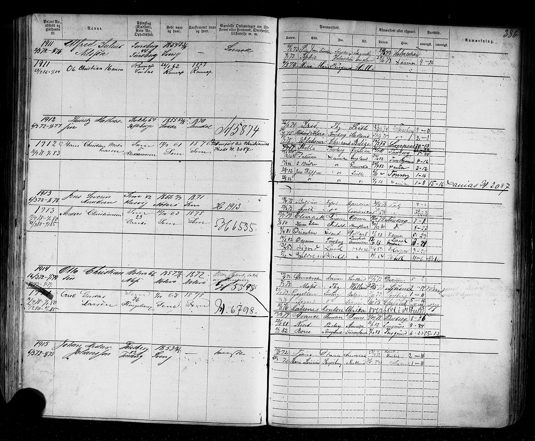 Tønsberg innrulleringskontor, AV/SAKO-A-786/F/Fb/L0002: Annotasjonsrulle Patent nr. 1-2635, 1869-1877, p. 426