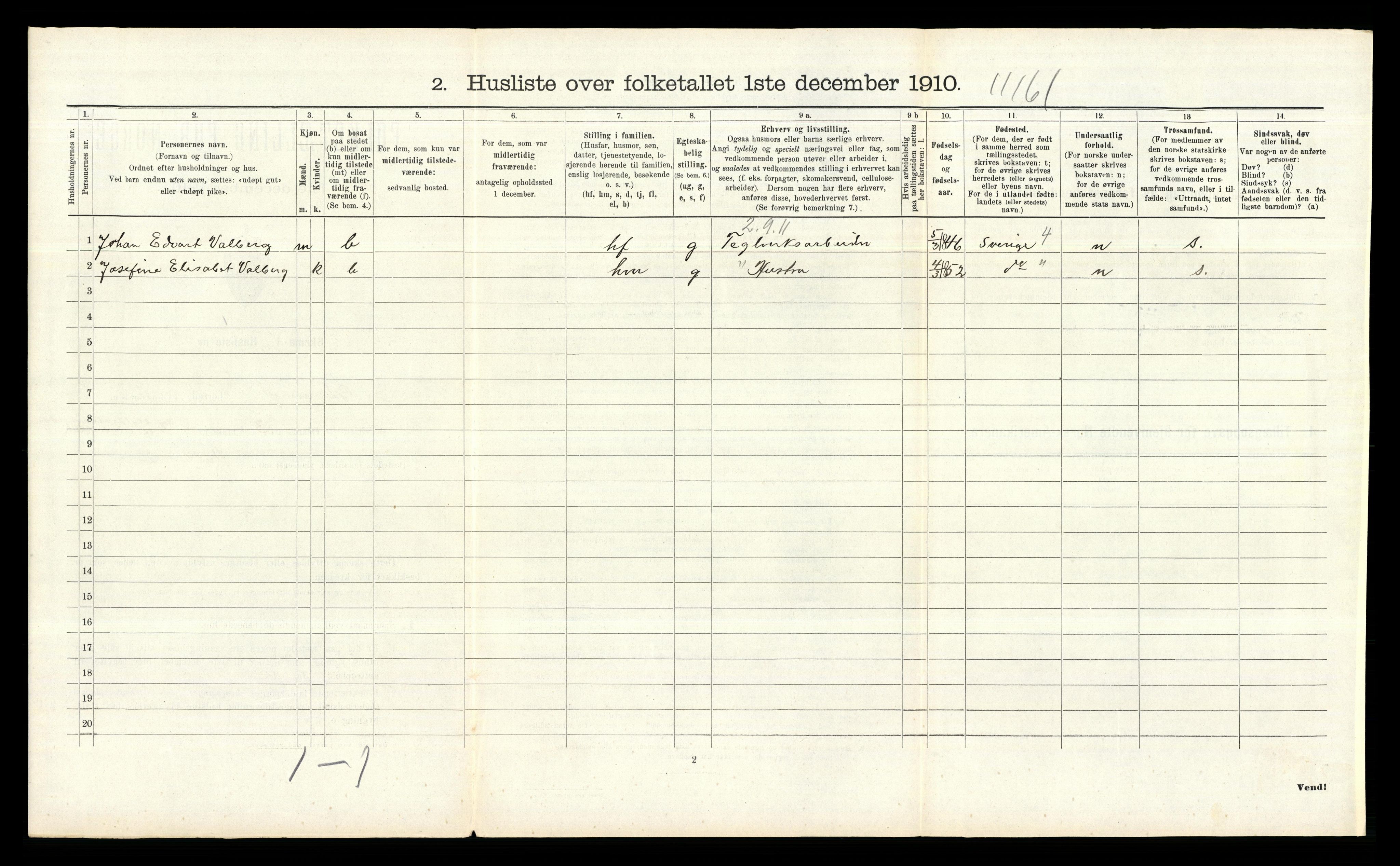 RA, 1910 census for Glemmen, 1910, p. 461