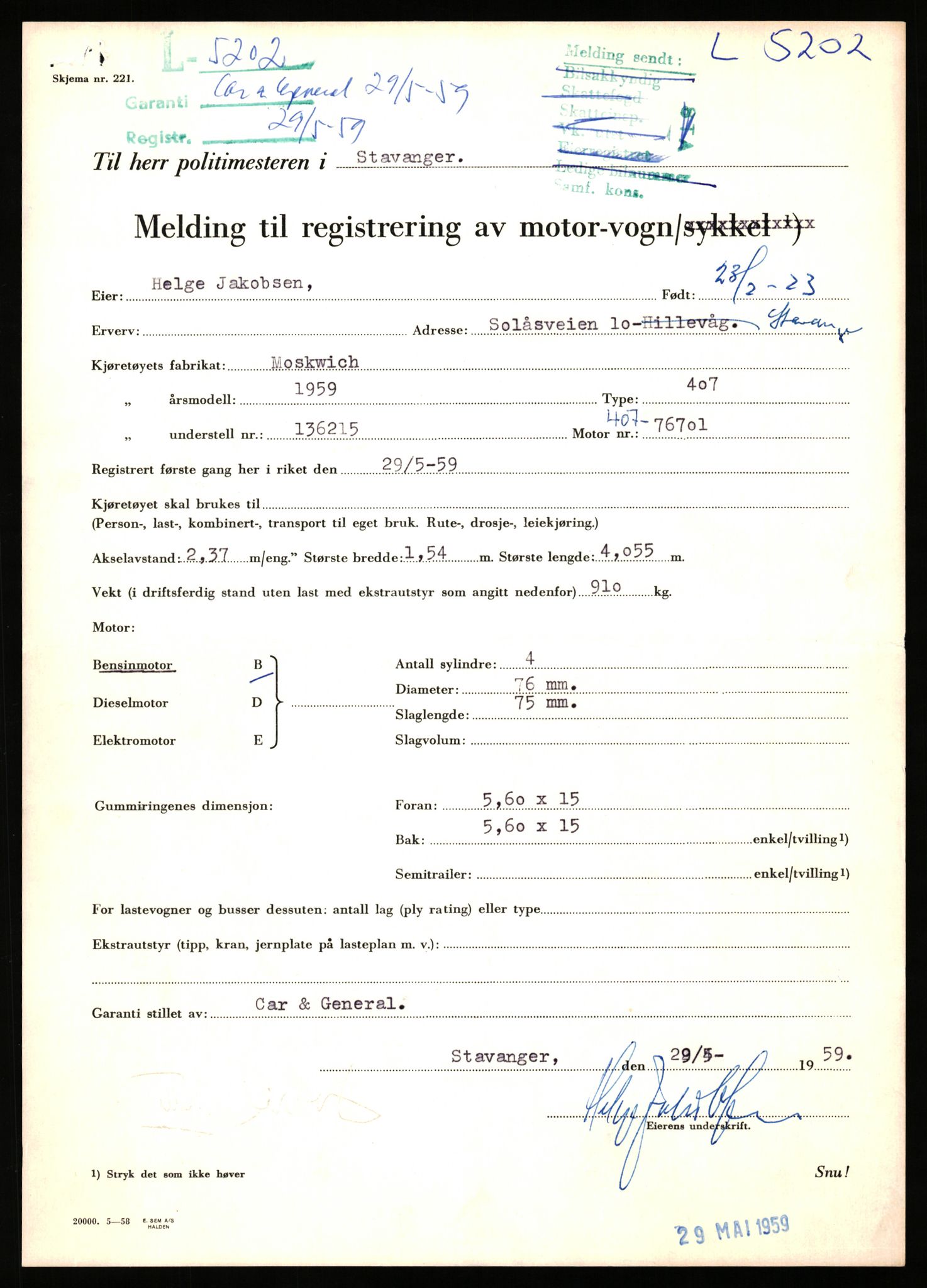 Stavanger trafikkstasjon, AV/SAST-A-101942/0/F/L0014: L-5080 - L-5499, 1930-1971, p. 735