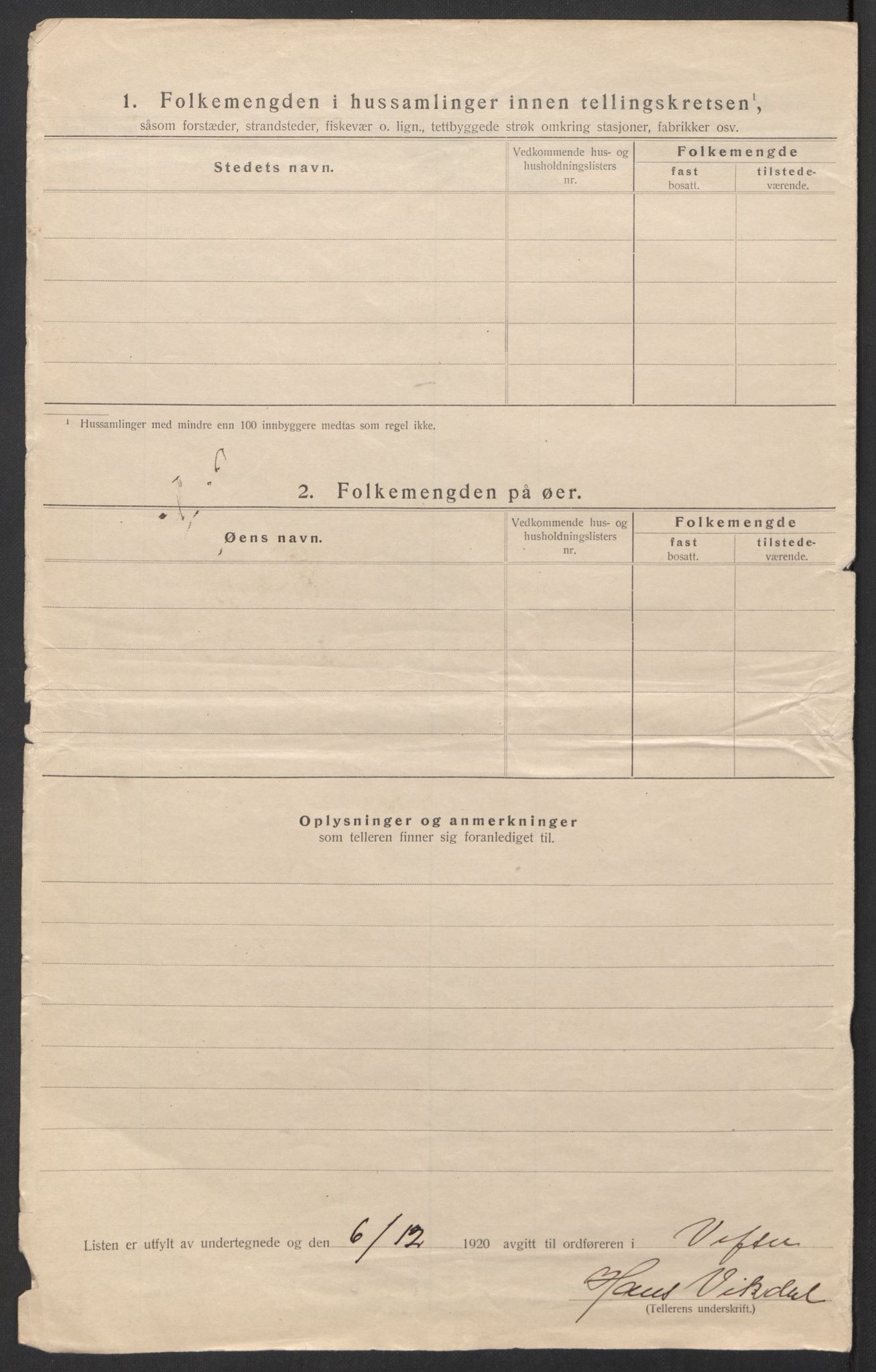 SAT, 1920 census for Vefsn, 1920, p. 14