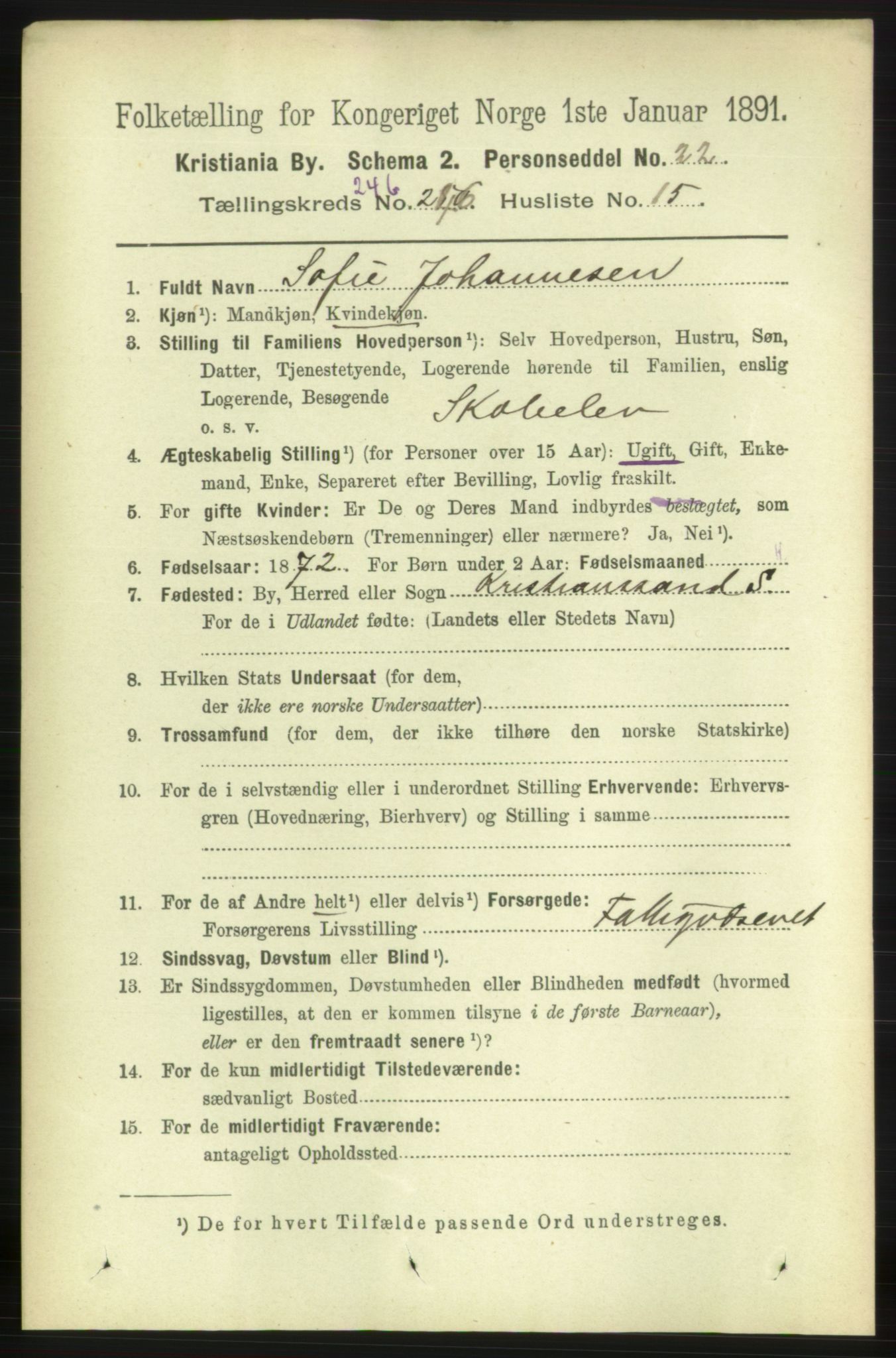 RA, 1891 census for 0301 Kristiania, 1891, p. 150352