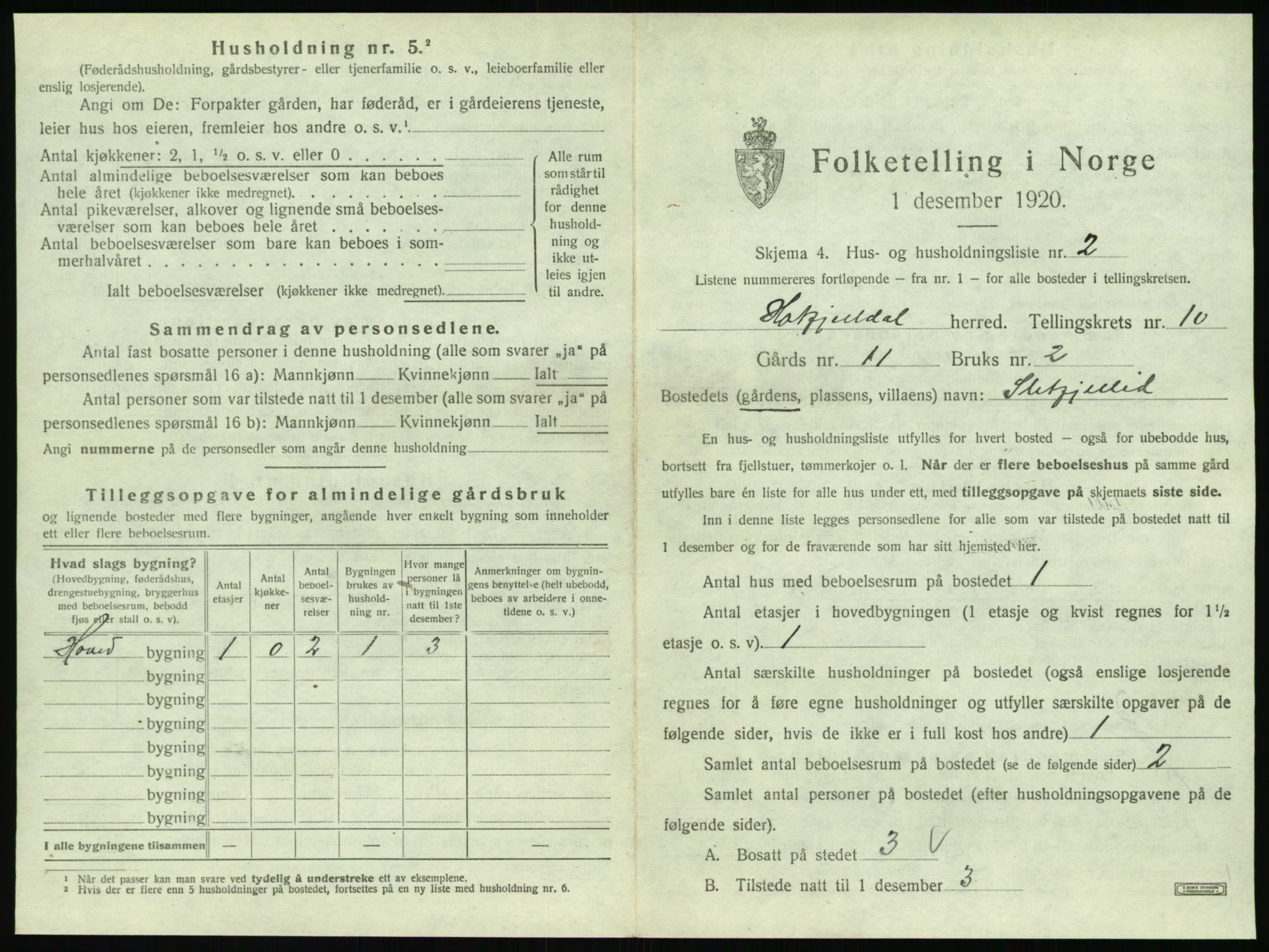 SAT, 1920 census for Hattfjelldal, 1920, p. 304