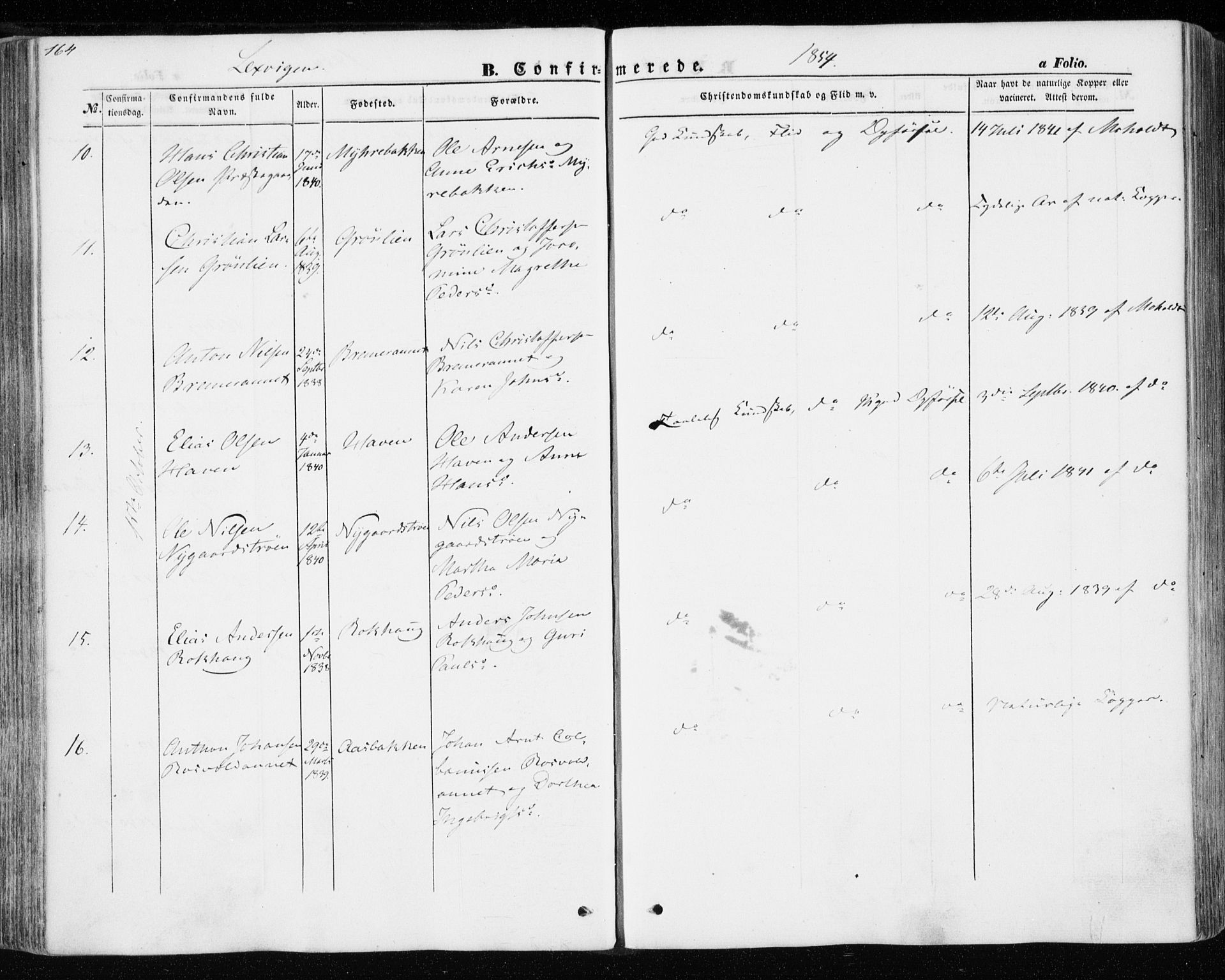 Ministerialprotokoller, klokkerbøker og fødselsregistre - Nord-Trøndelag, AV/SAT-A-1458/701/L0008: Parish register (official) no. 701A08 /1, 1854-1863, p. 164