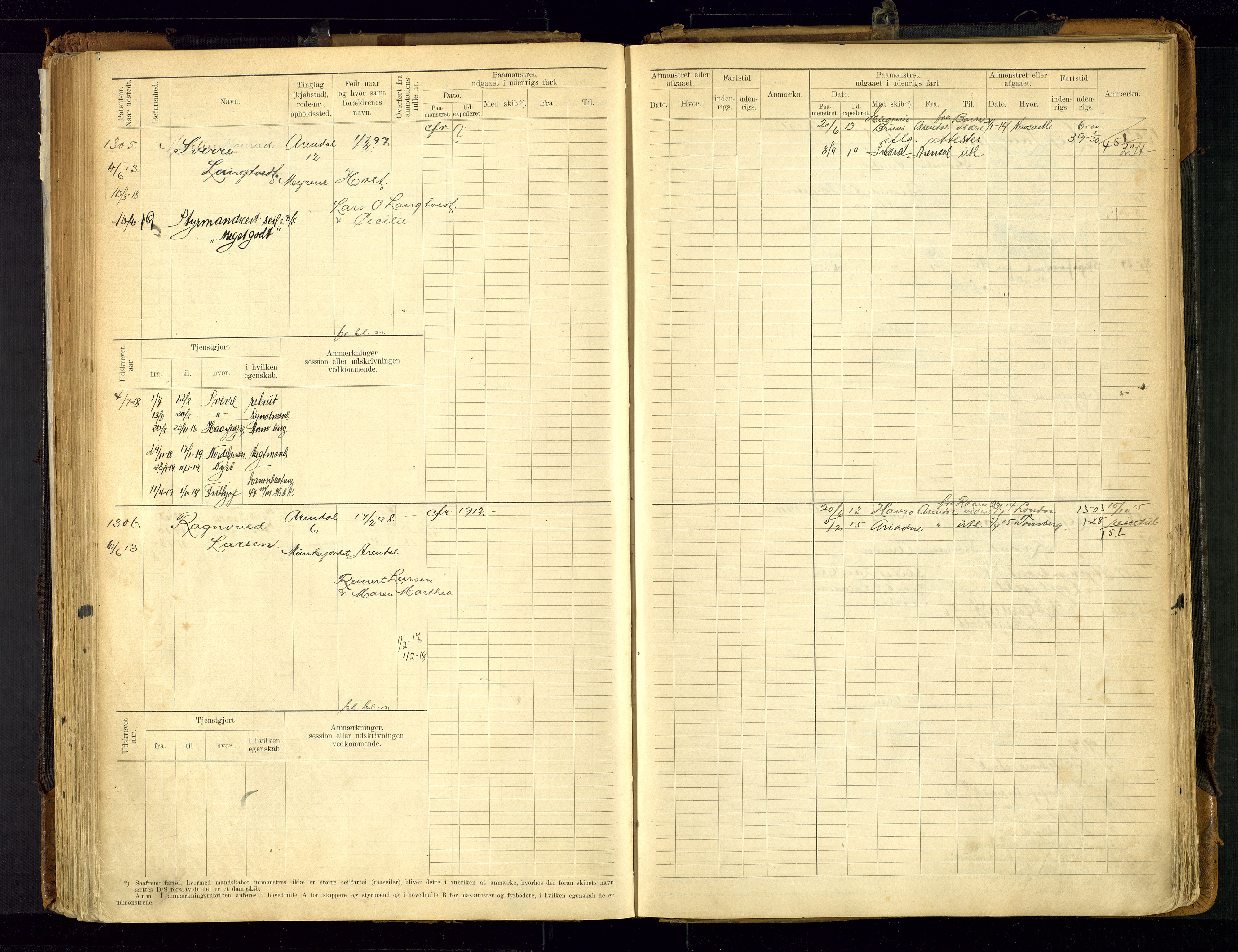 Arendal mønstringskrets, SAK/2031-0012/F/Fb/L0021: Hovedrulle A nr 969-1465, S-19, 1910-1914, p. 173