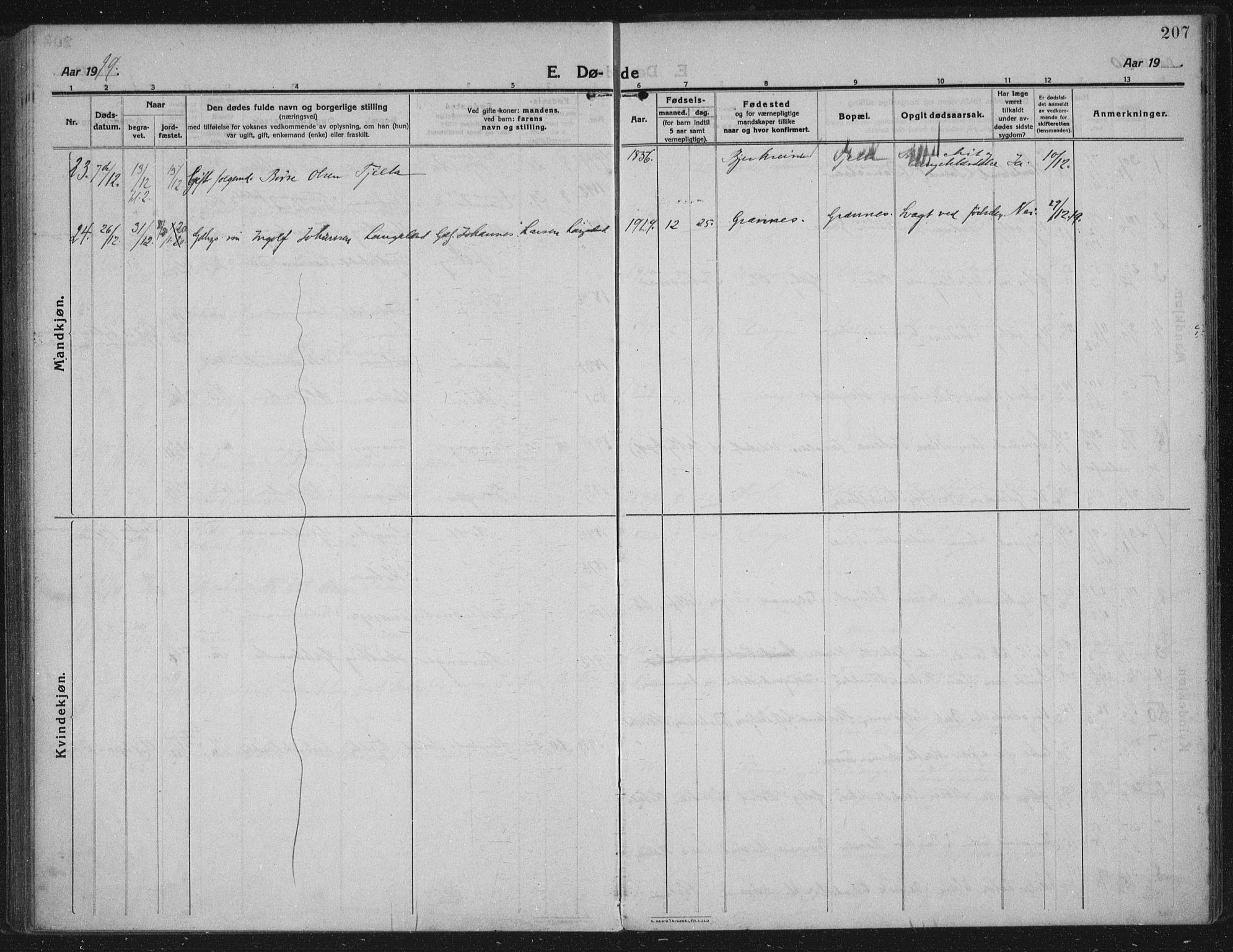 Håland sokneprestkontor, AV/SAST-A-101802/002/C/L0001: Parish register (official) no. A 14, 1913-1927, p. 207