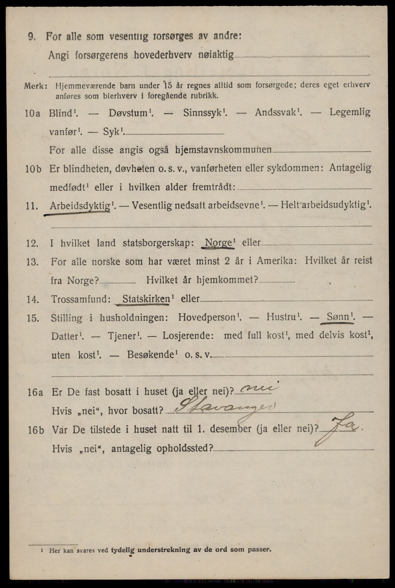 SAST, 1920 census for Lund, 1920, p. 1297